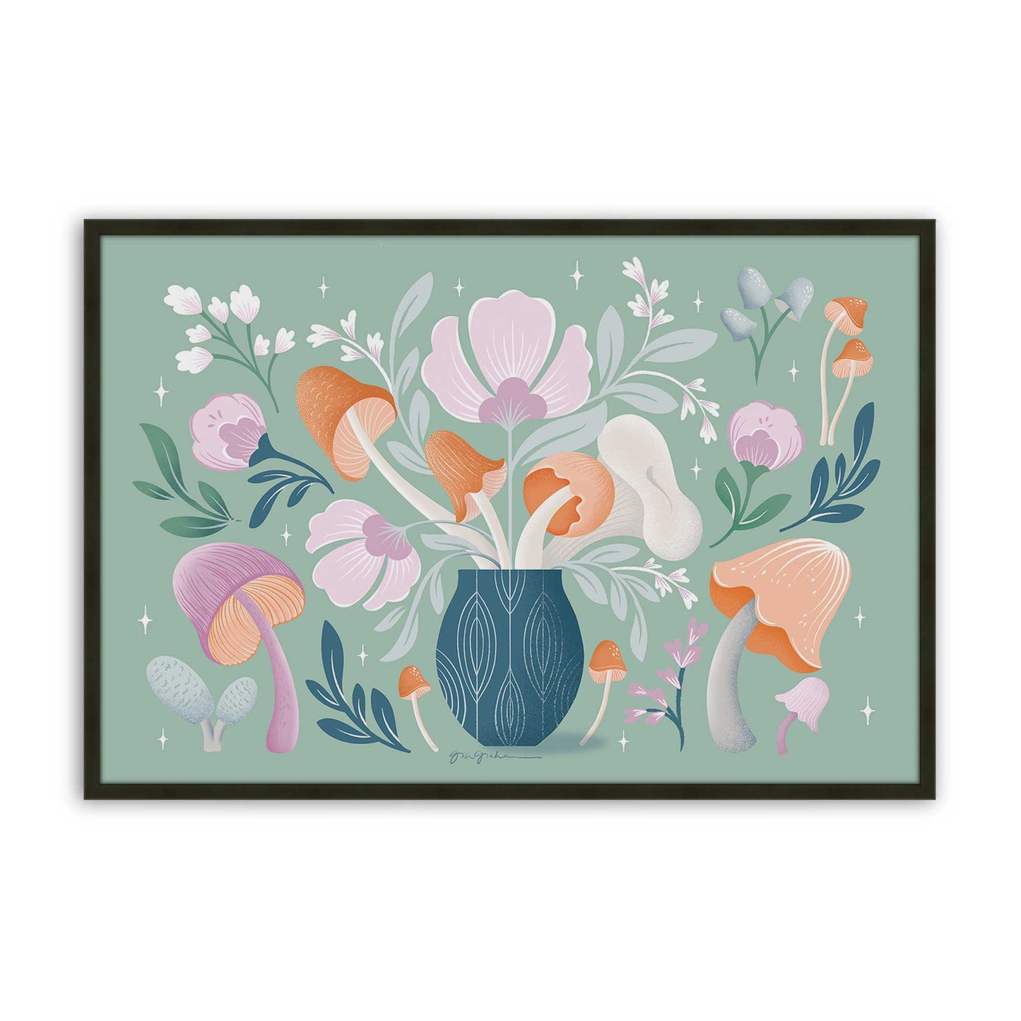 [Color:Satin Black], Picture of art in a Satin Black frame