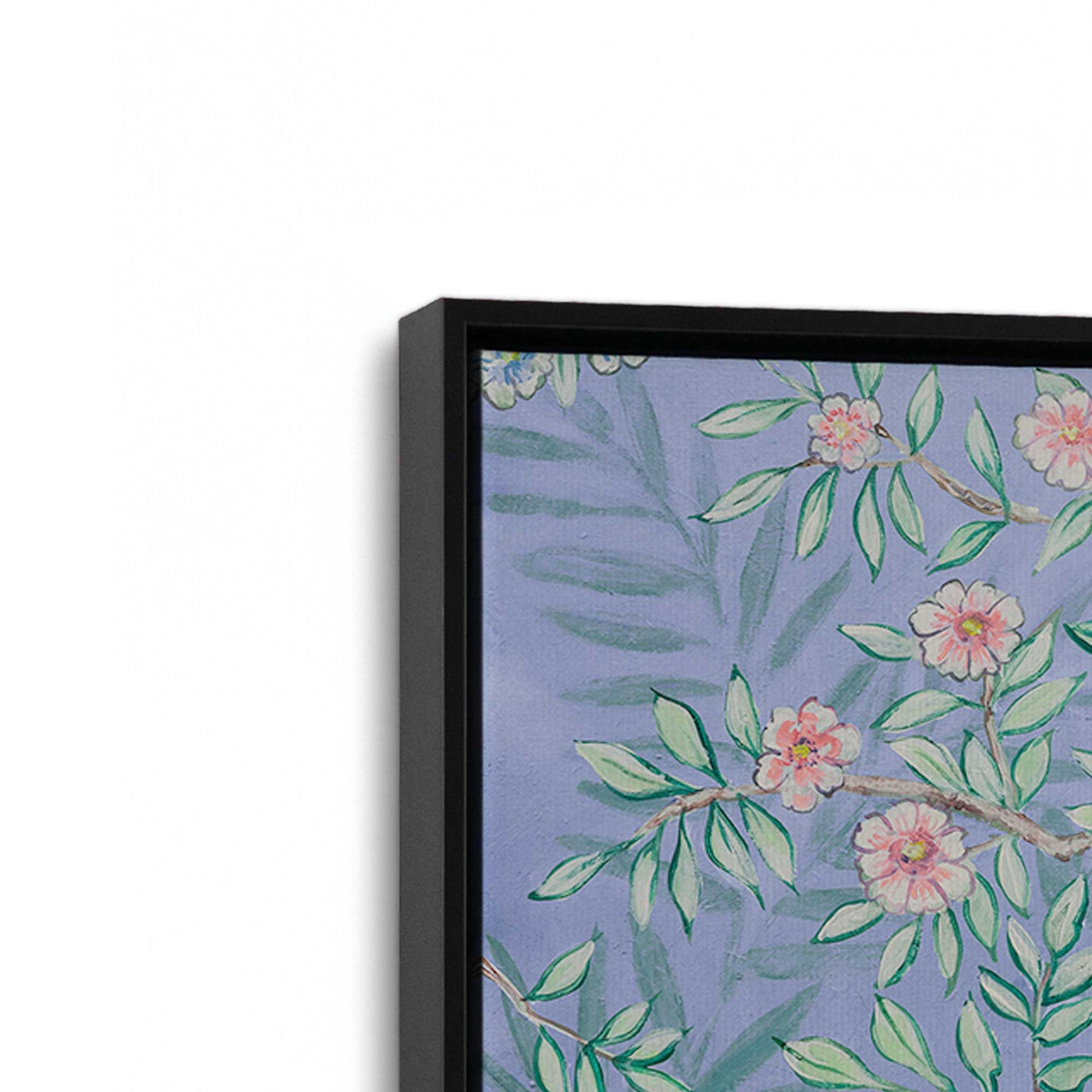 [Color:Satin Black], Picture of art in a Satin Black frame at an angle