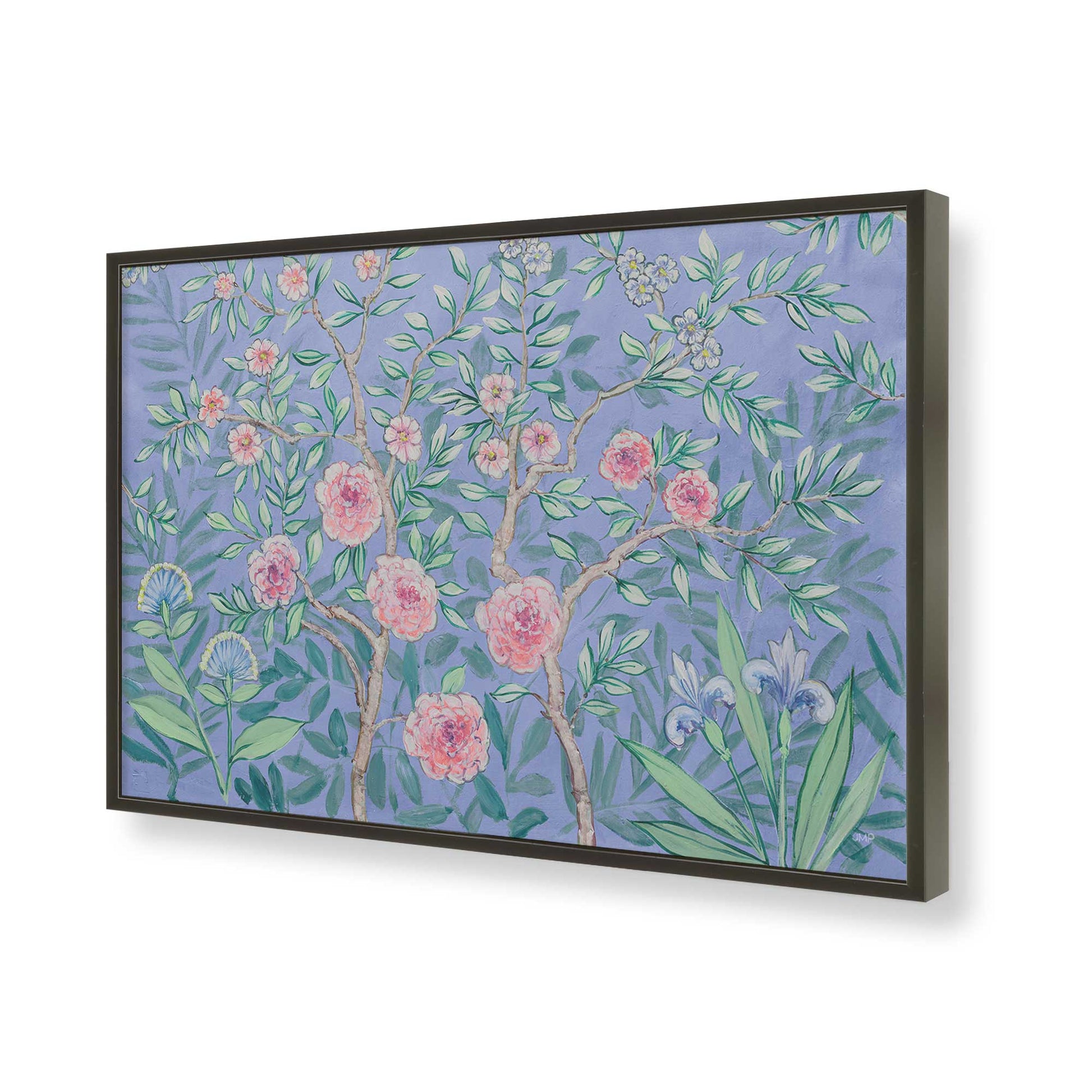 [Color:Satin Black], Picture of art in a Satin Black frame of the corner
