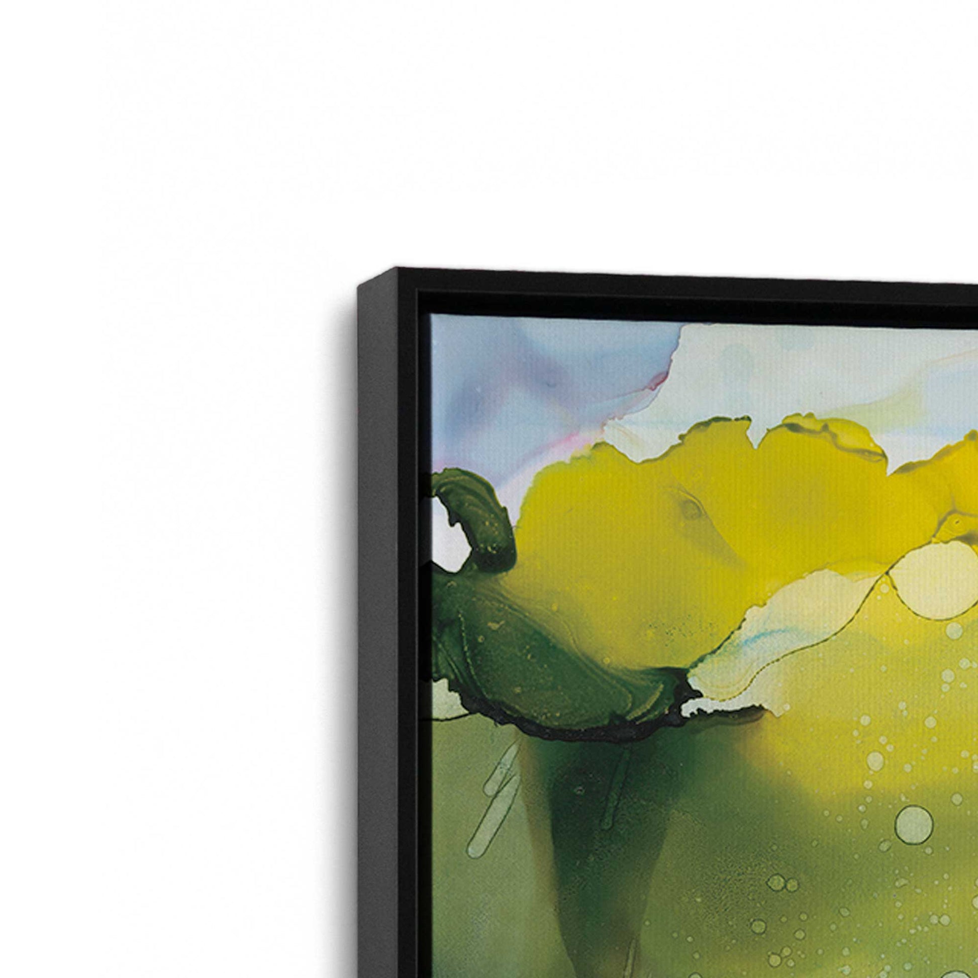 [Color:Satin Black], Picture of art in a Satin Black frame at an angle