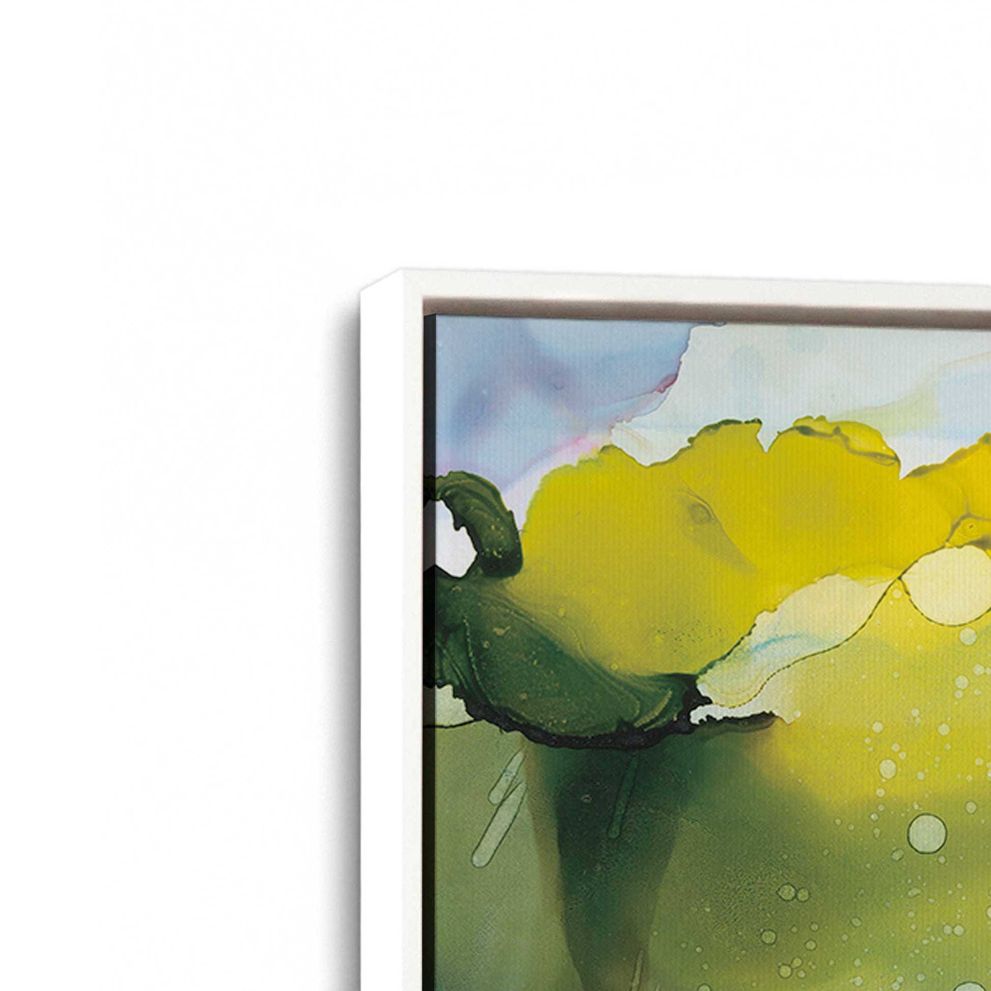 [Color:Opaque White], Picture of art in a White frame at an angle