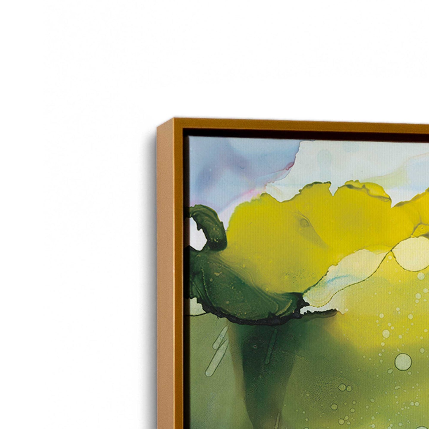 [Color:Polished Gold], Picture of art in a Polished Gold frame at an angle