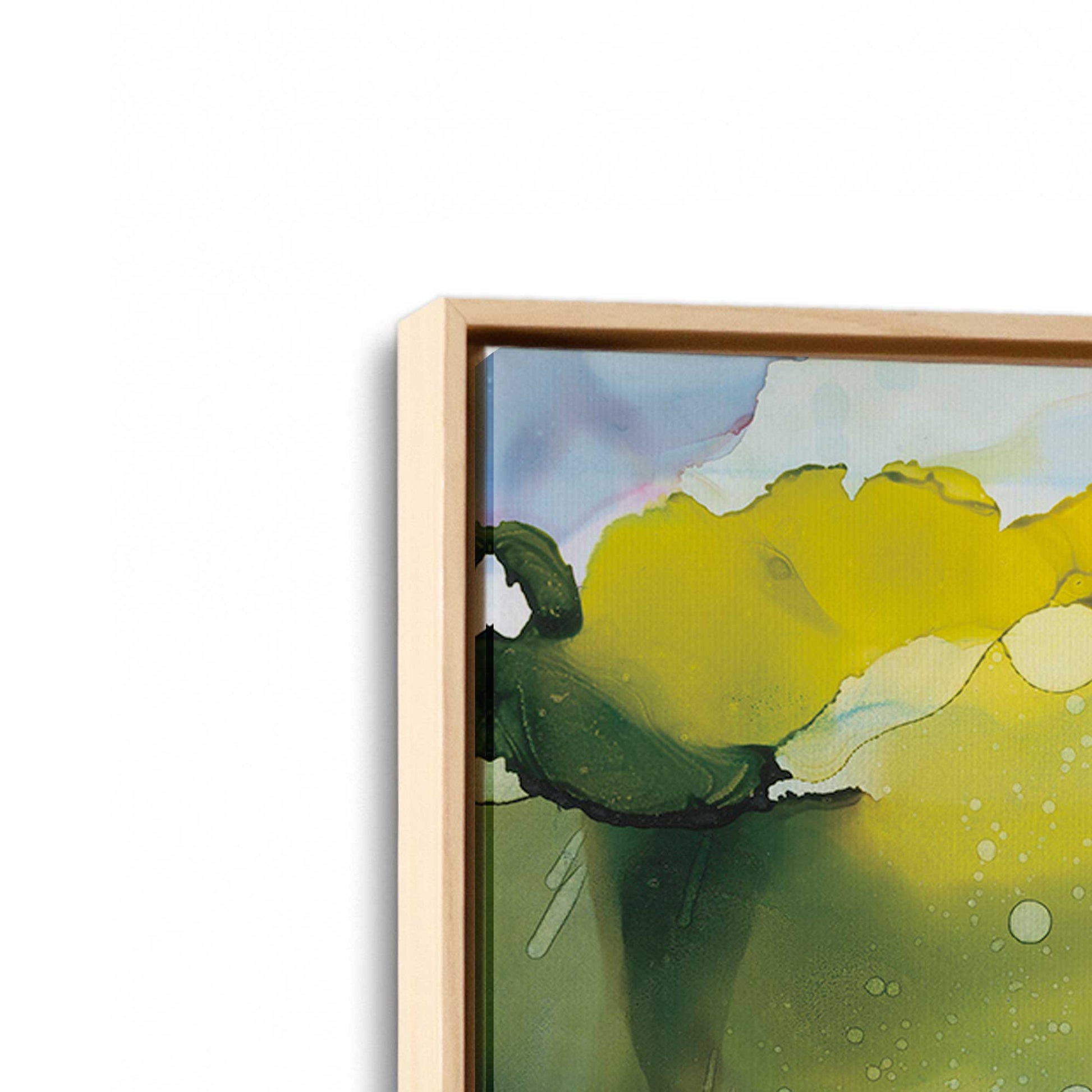 [Color:American Maple], Picture of art in a American Maple frame at an angle