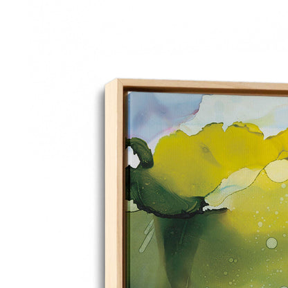 [Color:American Maple], Picture of art in a American Maple frame at an angle