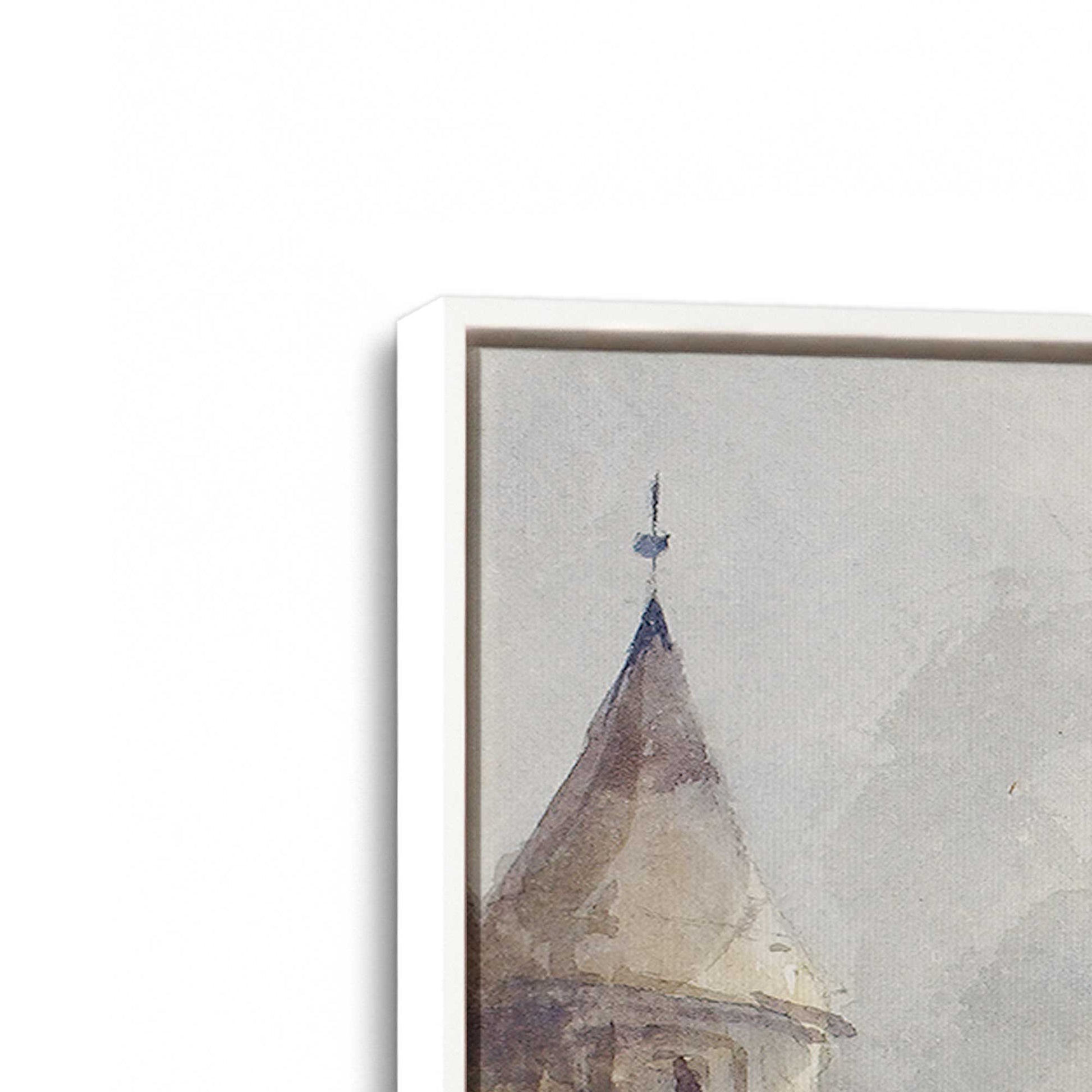 [Color:Opaque White], Picture of art in a White frame at an angle
