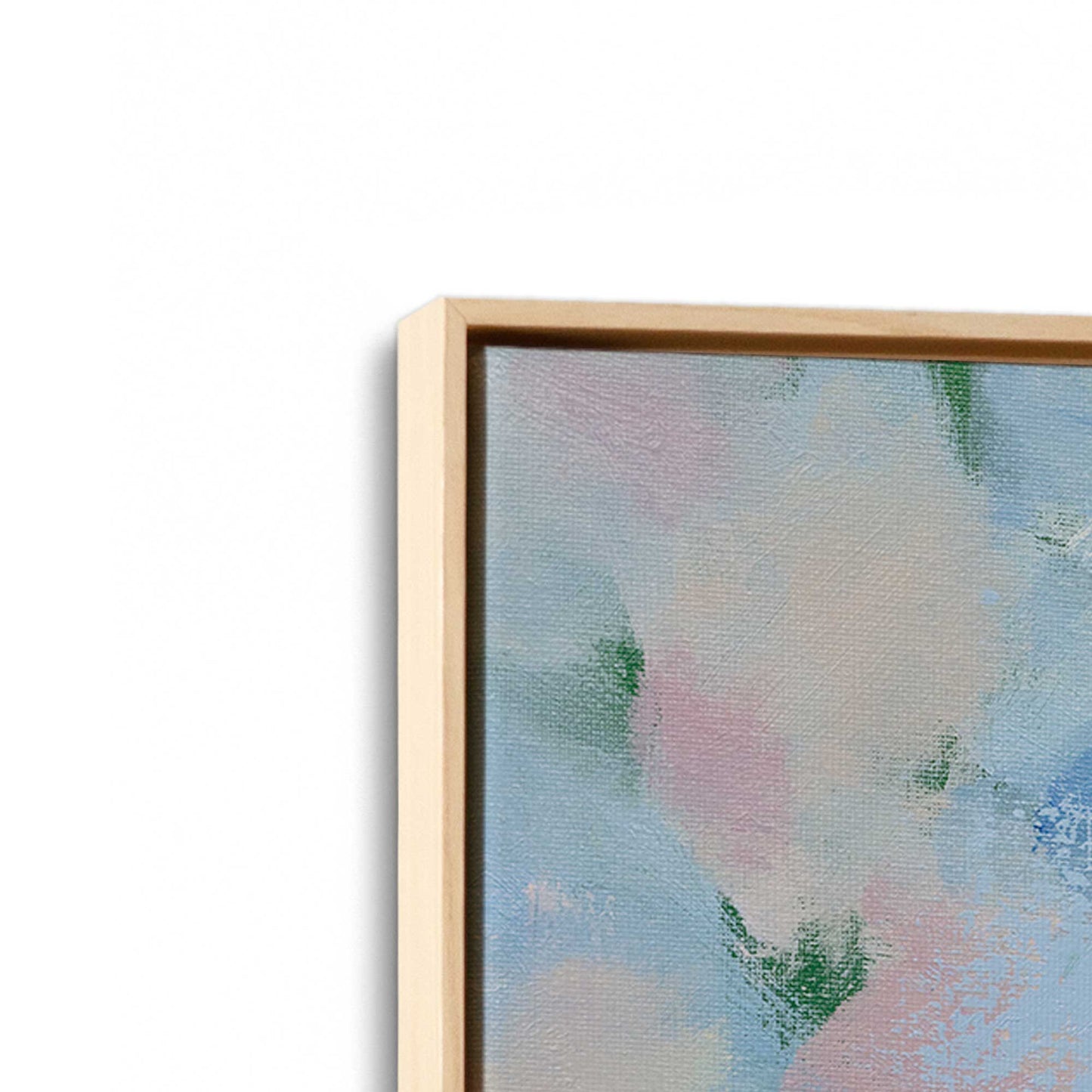 [Color:American Maple], Picture of art in a American Maple frame at an angle