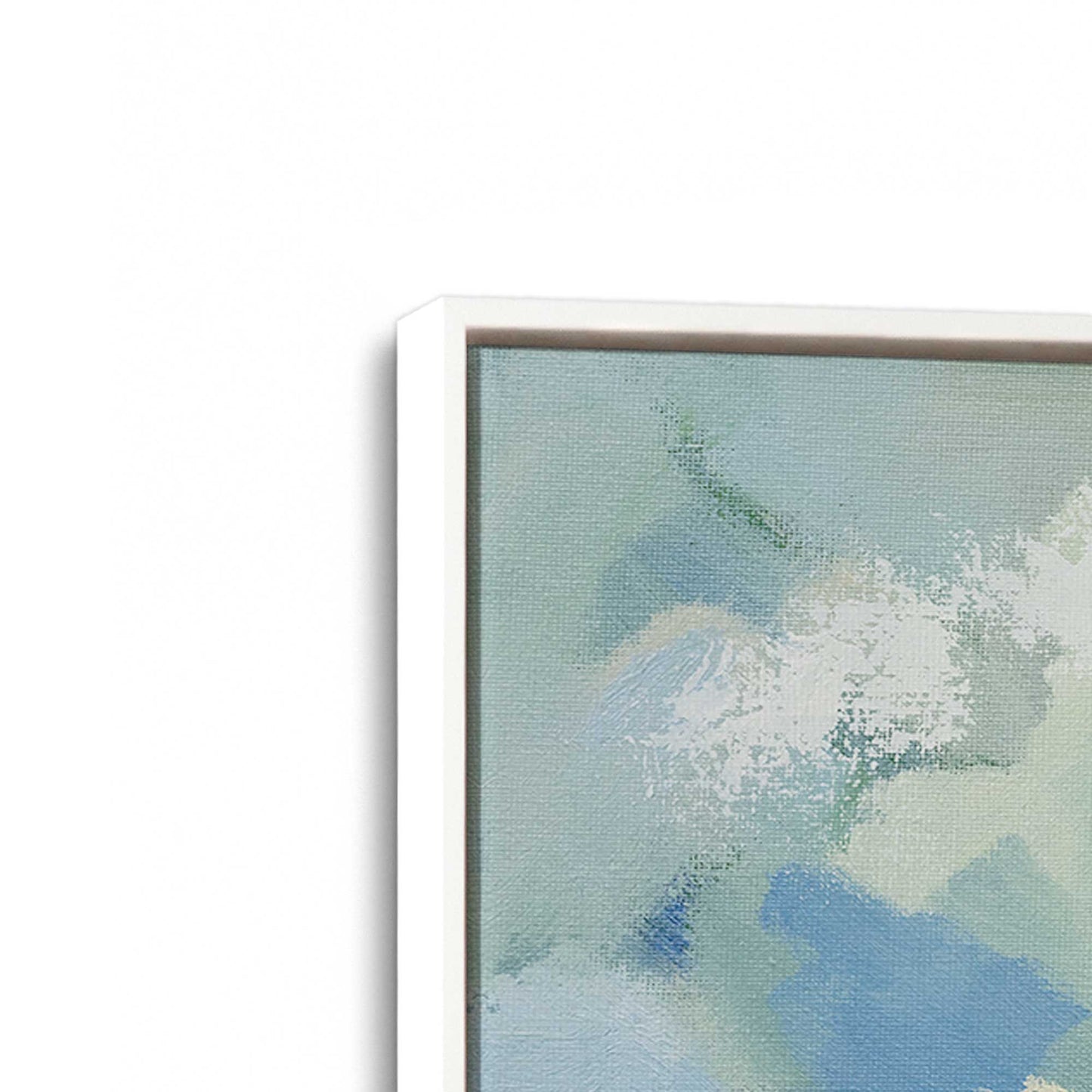 [Color:Opaque White], Picture of art in a White frame at an angle