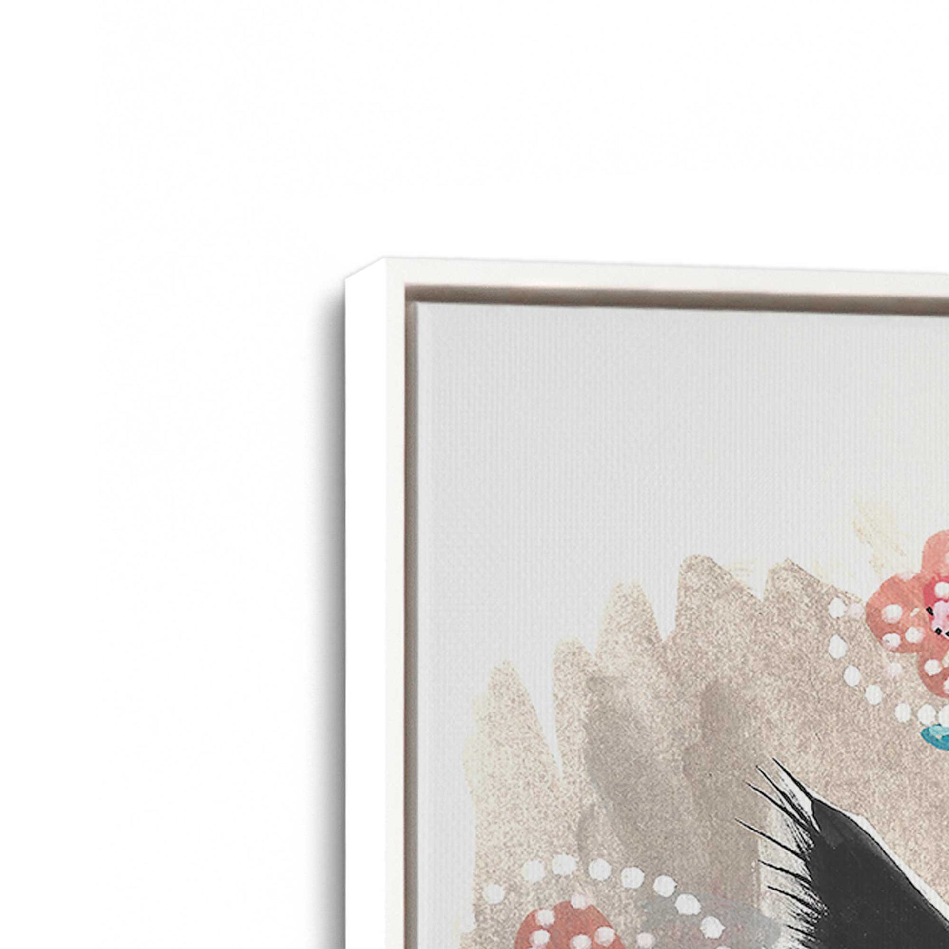 [Color:Opaque White], Picture of art in a White frame at an angle