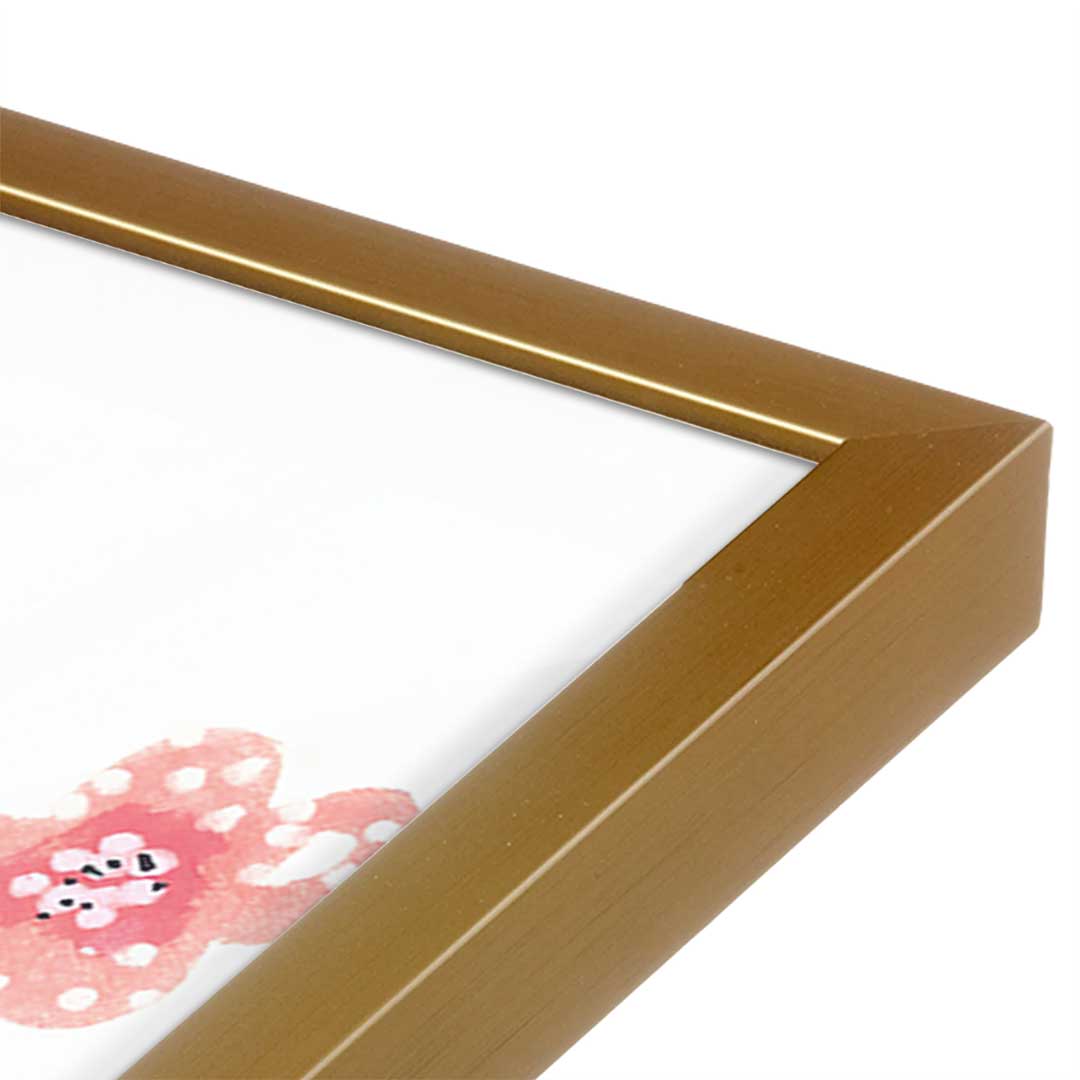 [Color:Polished Gold], Picture of art in a Polished Gold frame at an angle