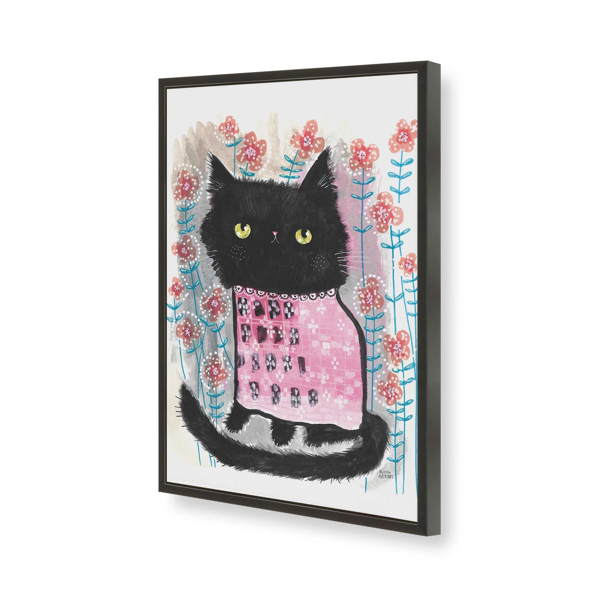 [Color:Satin Black], Picture of art in a Satin Black frame of the corner