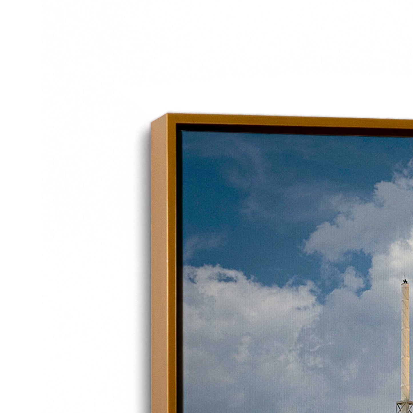 [Color:Polished Gold], Picture of art in a Polished Gold frame at an angle