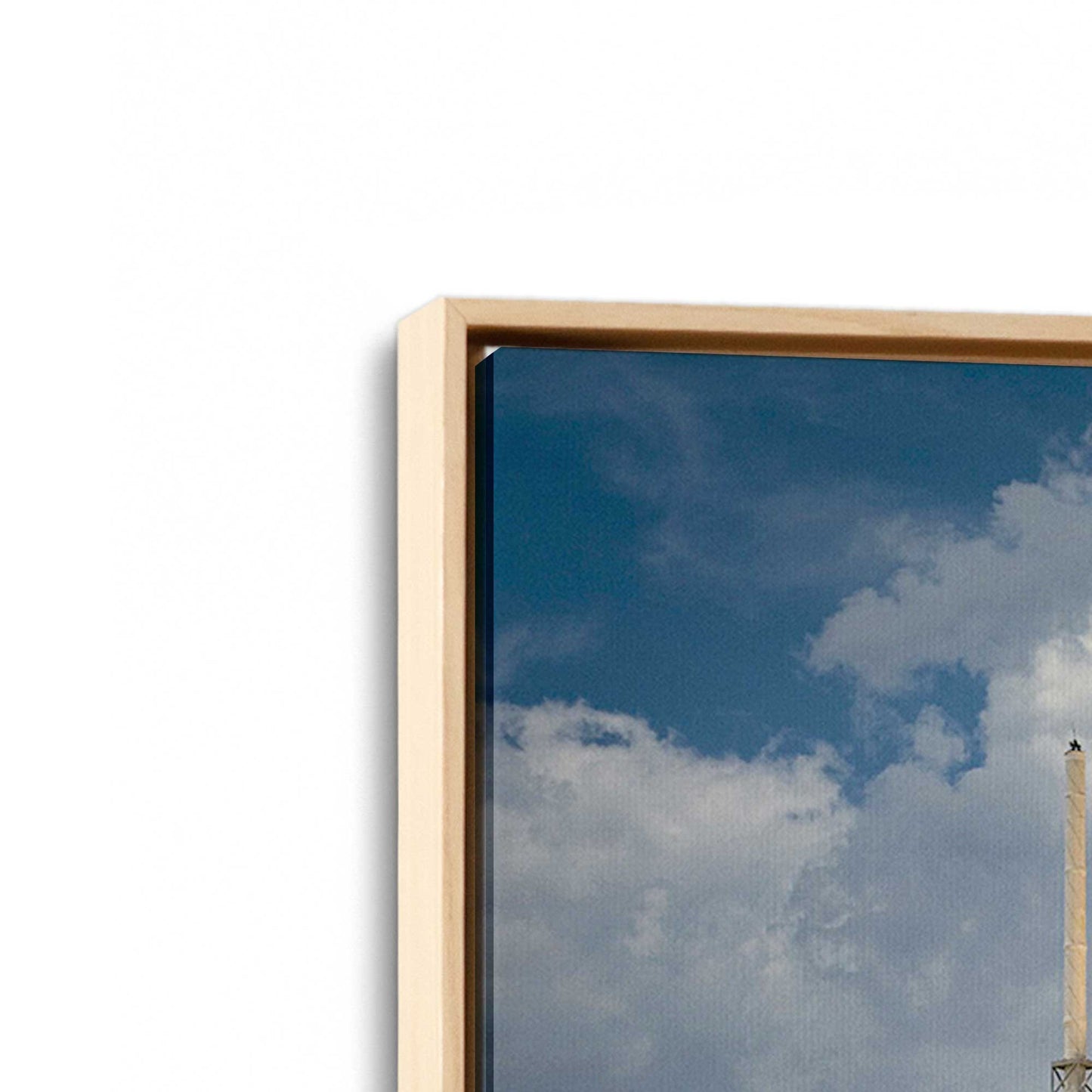[Color:American Maple], Picture of art in a American Maple frame at an angle