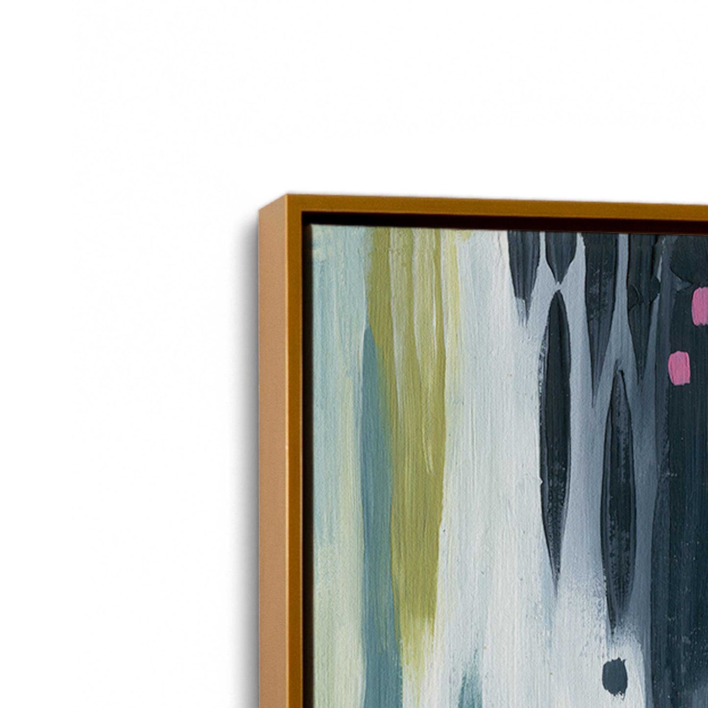 [Color:Polished Gold], Picture of art in a Polished Gold frame at an angle