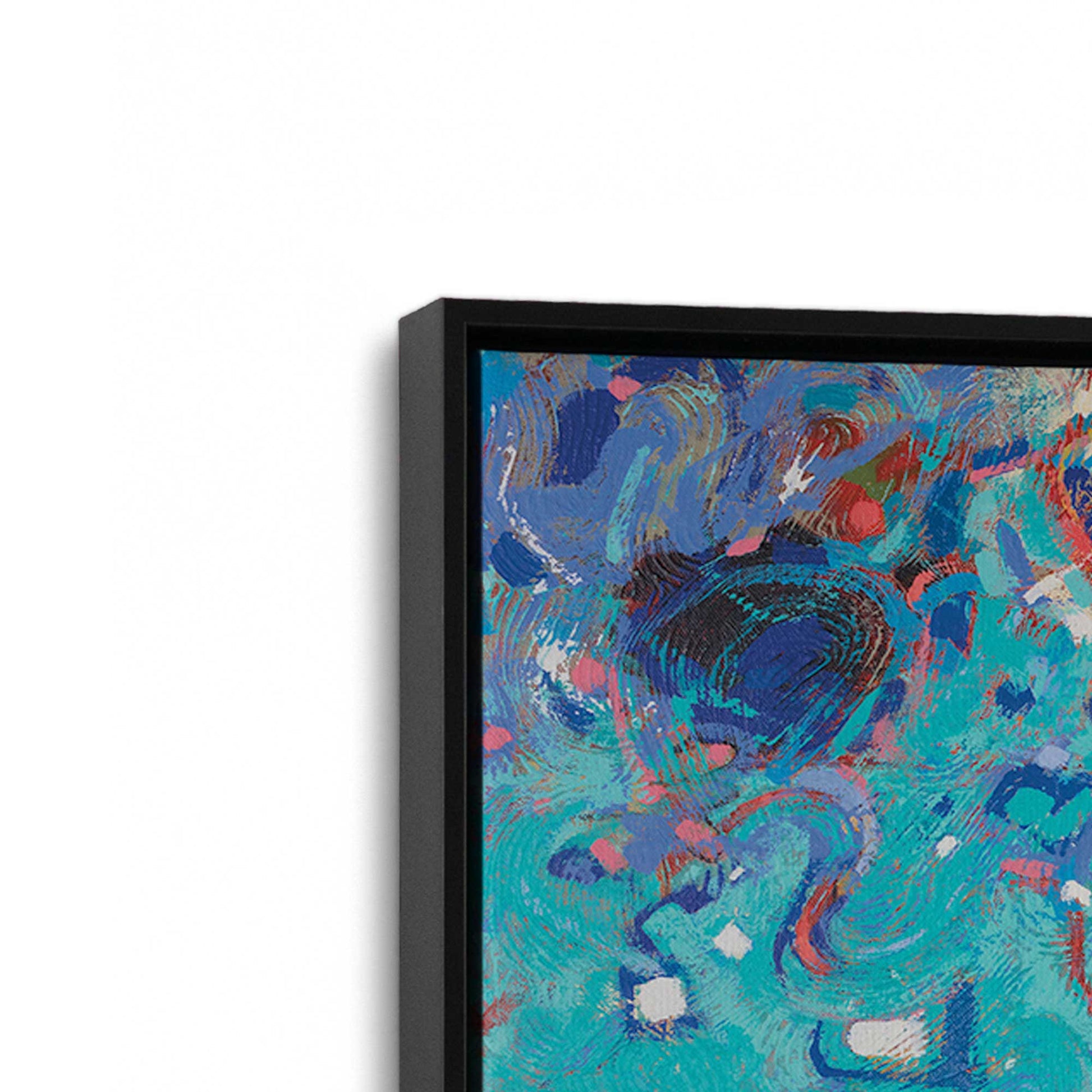 [Color:Satin Black], Picture of art in a Satin Black frame at an angle