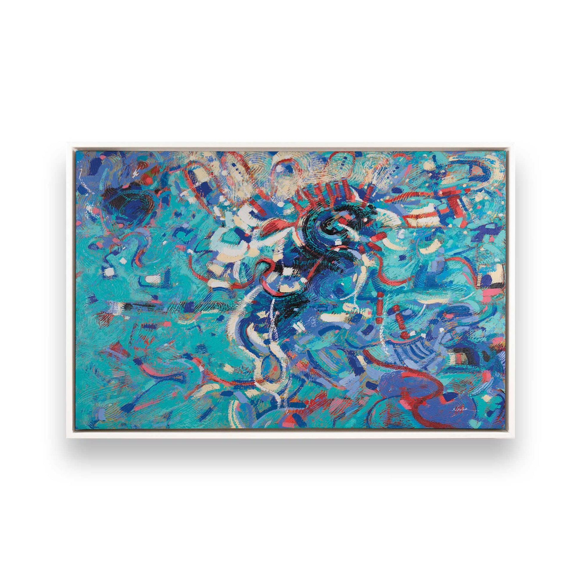 [Color:Opaque White], Picture of art in a White frame