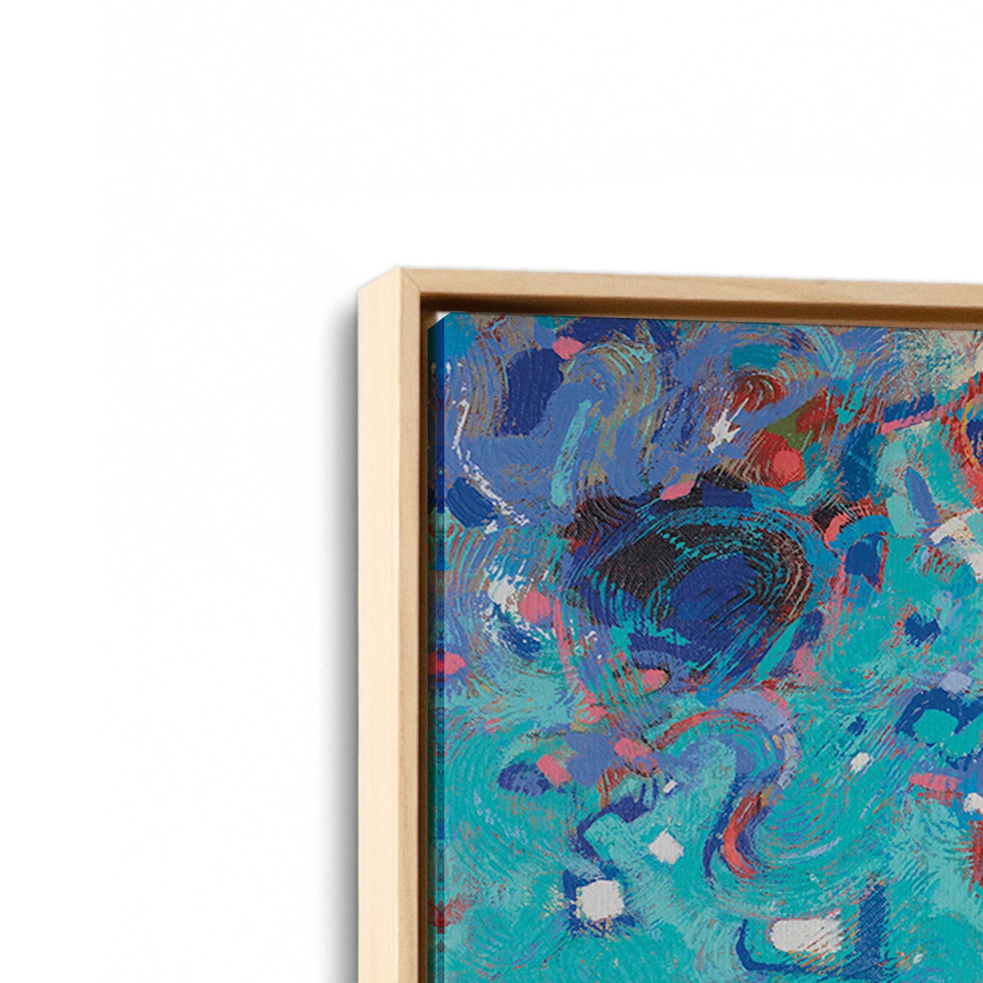 [Color:American Maple], Picture of art in a American Maple frame at an angle
