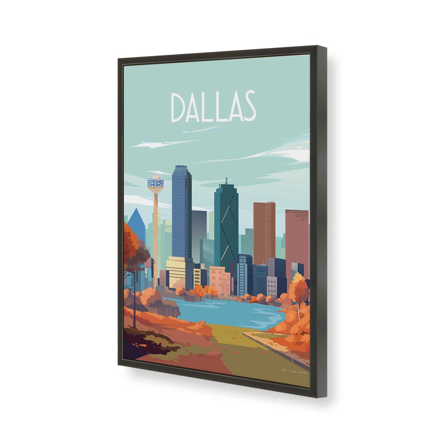 [Color:Satin Black], Picture of art in a Satin Black frame of the corner