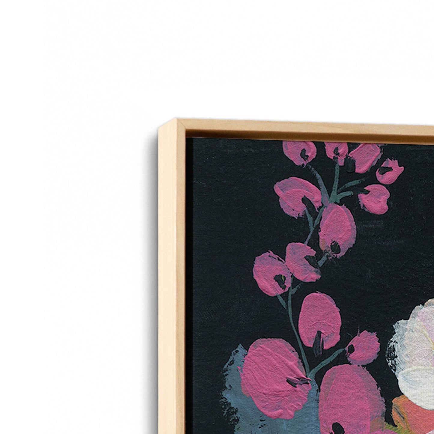 [Color:American Maple], Picture of art in a American Maple frame at an angle