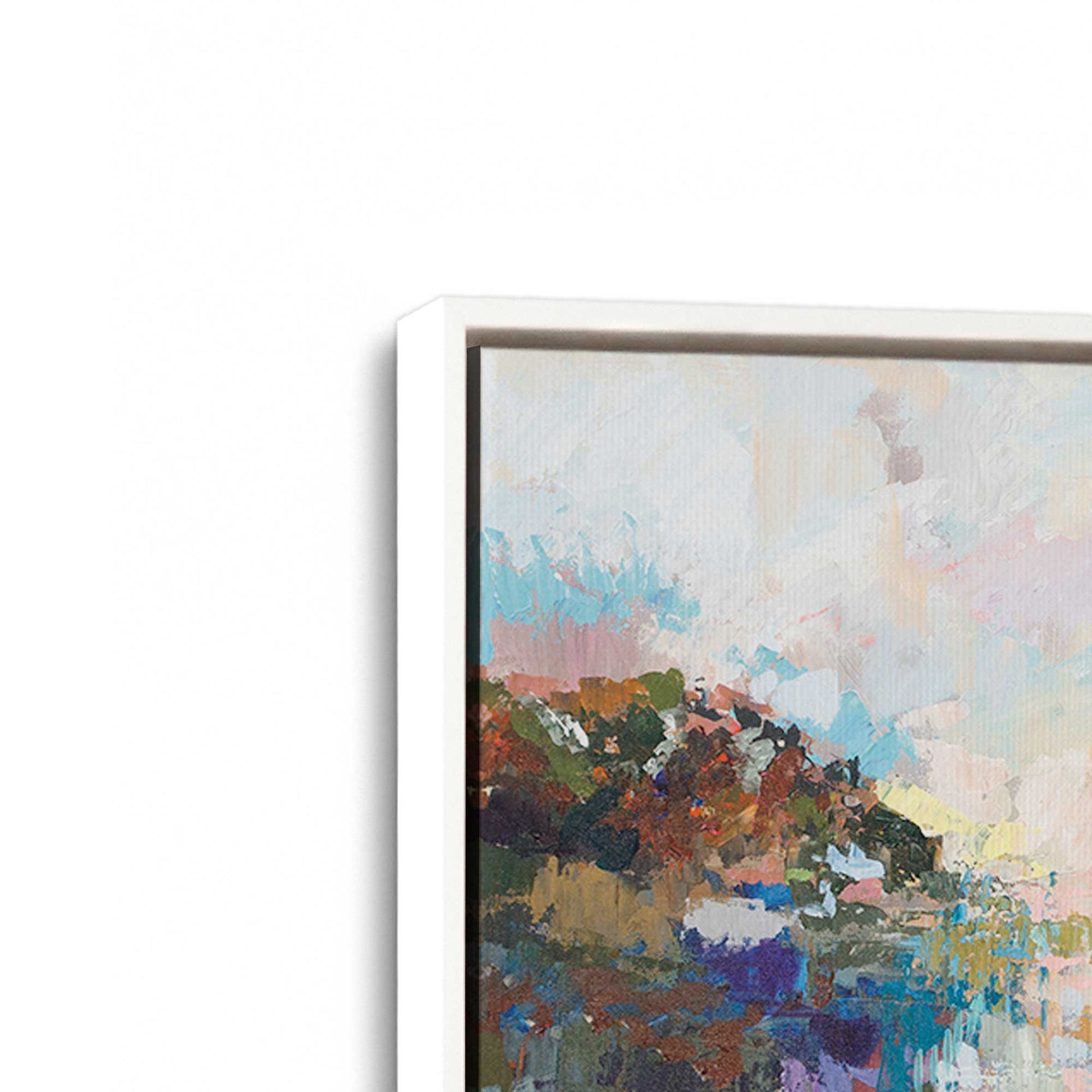 [Color:Opaque White], Picture of art in a White frame at an angle