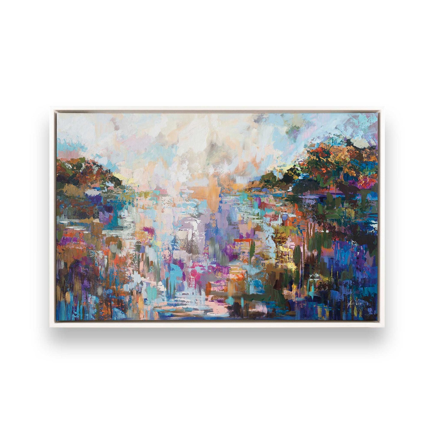[Color:Opaque White], Picture of art in a White frame