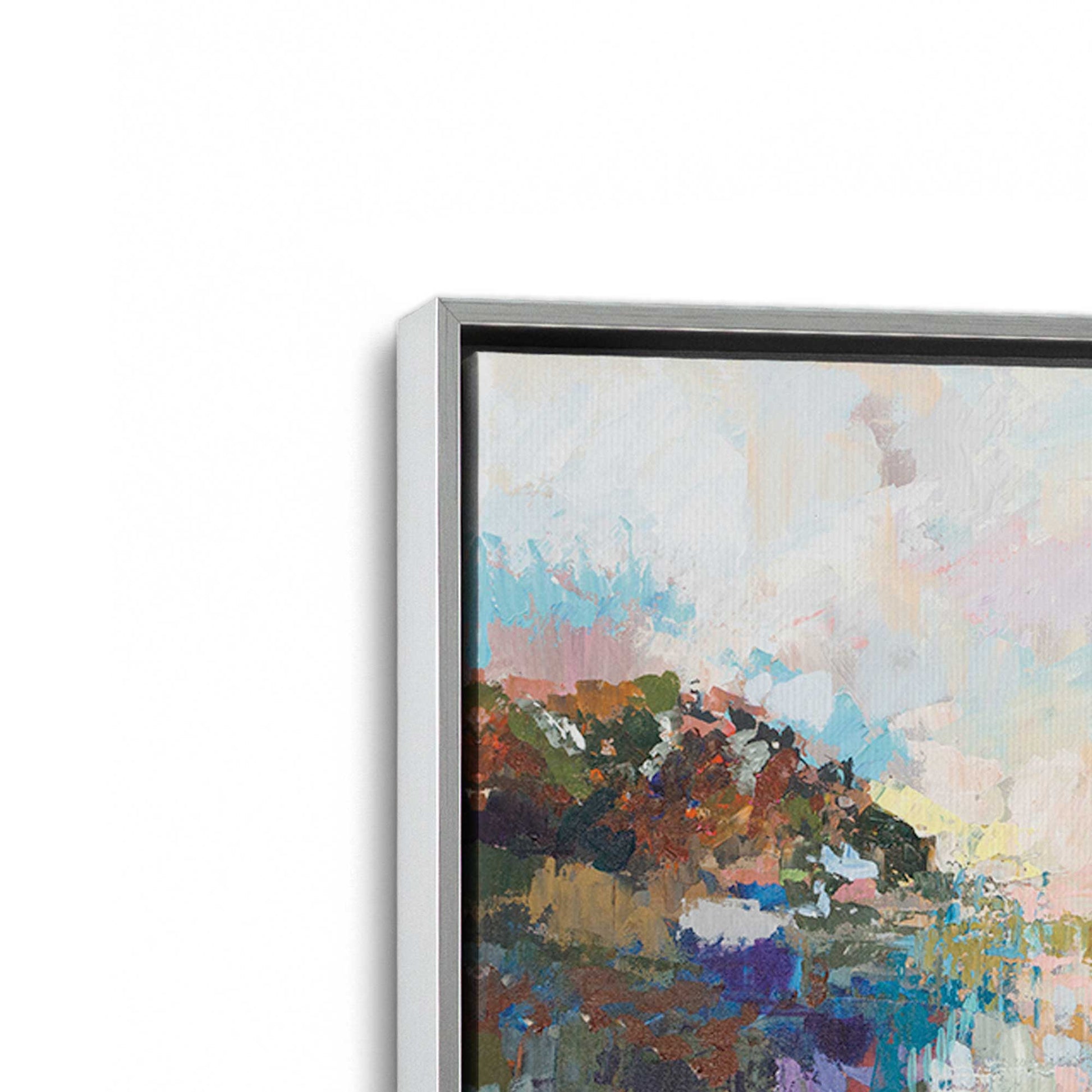 [Color:Polished Chrome], Picture of art in a Polished Chrome frame at an angle