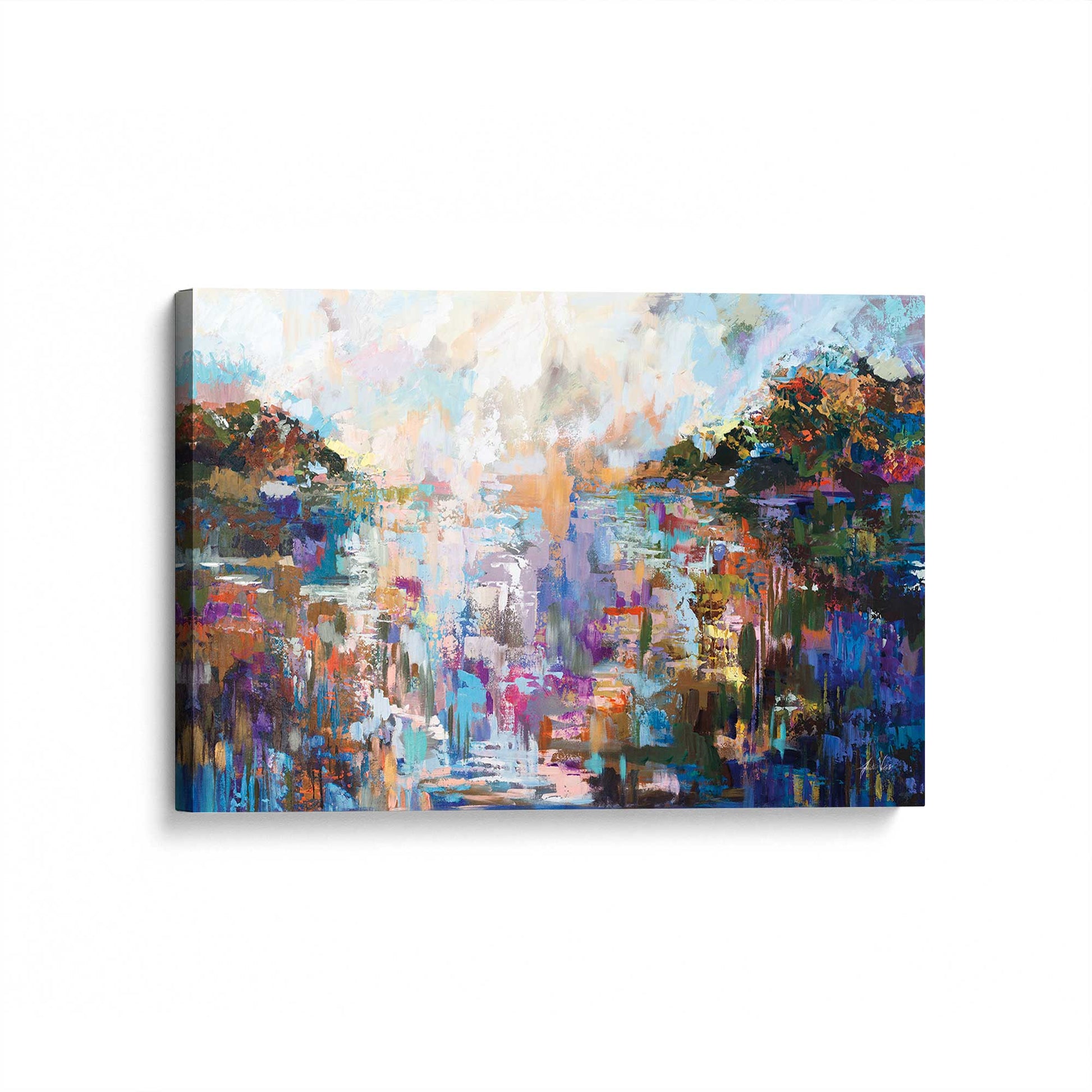 [Color:Stretched Canvas], Picture of art at an angle