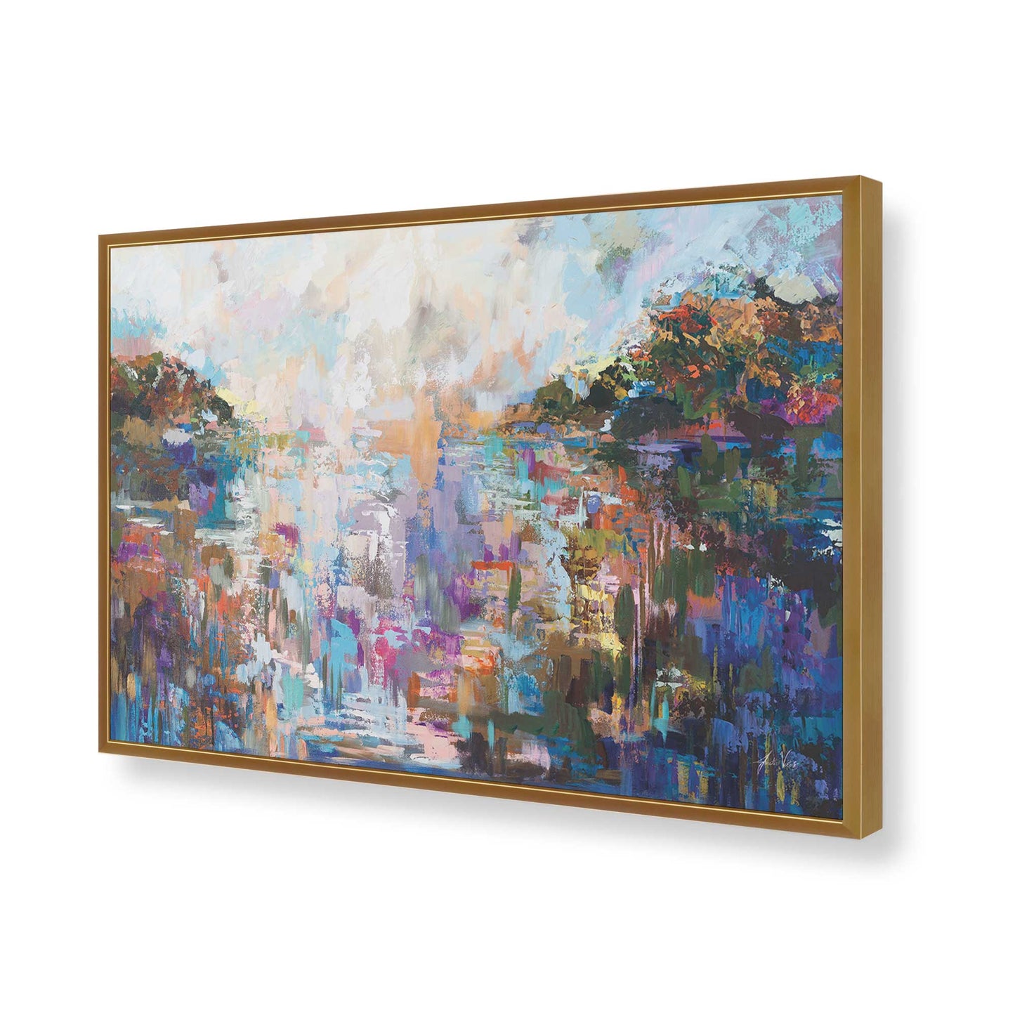 [Color:Polished Gold], Picture of art in a Polished Gold frame of the corner