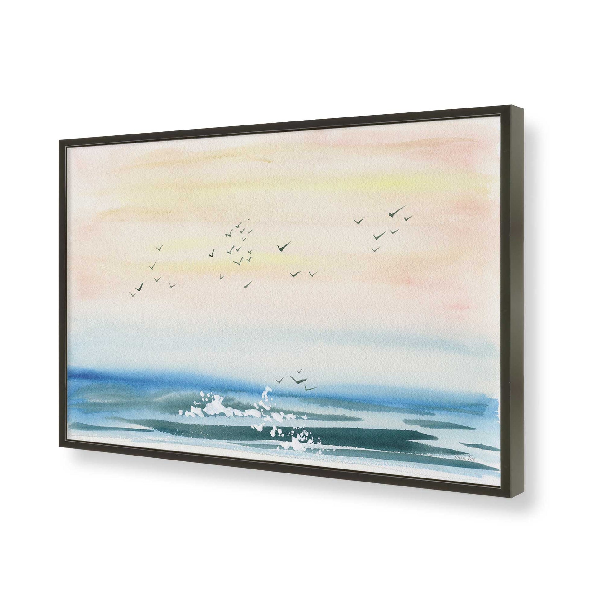 [Color:Satin Black], Picture of art in a Satin Black frame of the corner
