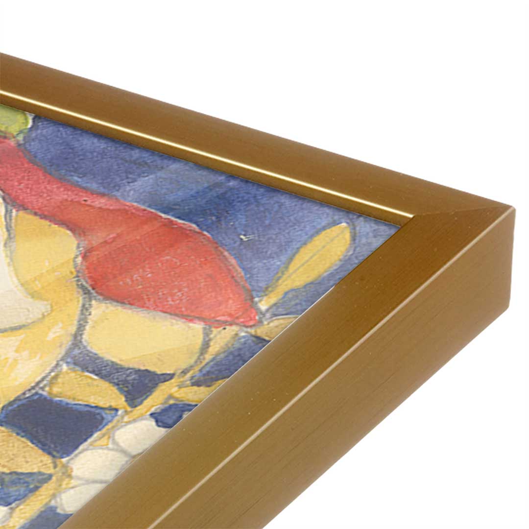 [Color:Polished Gold], Picture of art in a Polished Gold frame at an angle