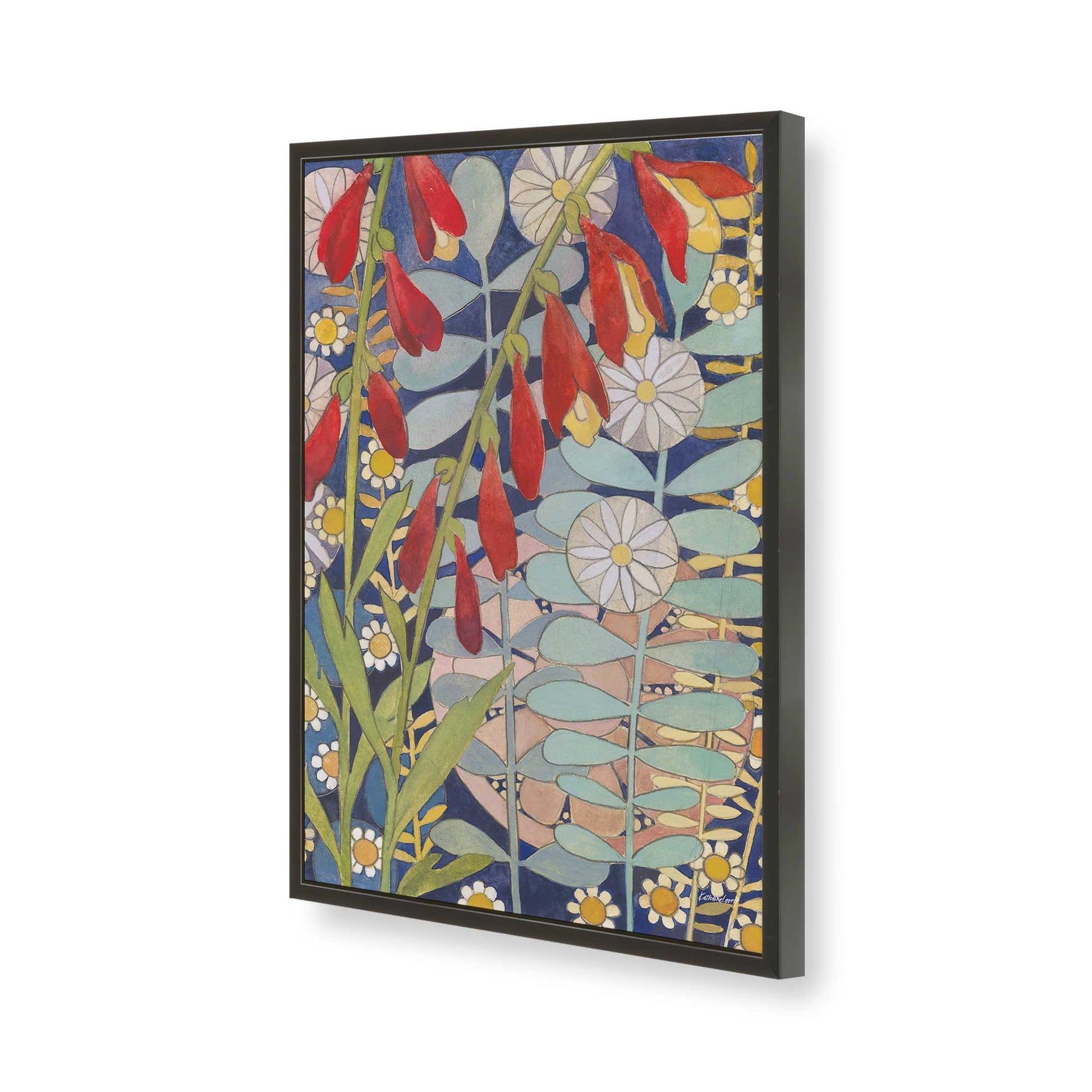 [Color:Satin Black], Picture of art in a Satin Black frame of the corner