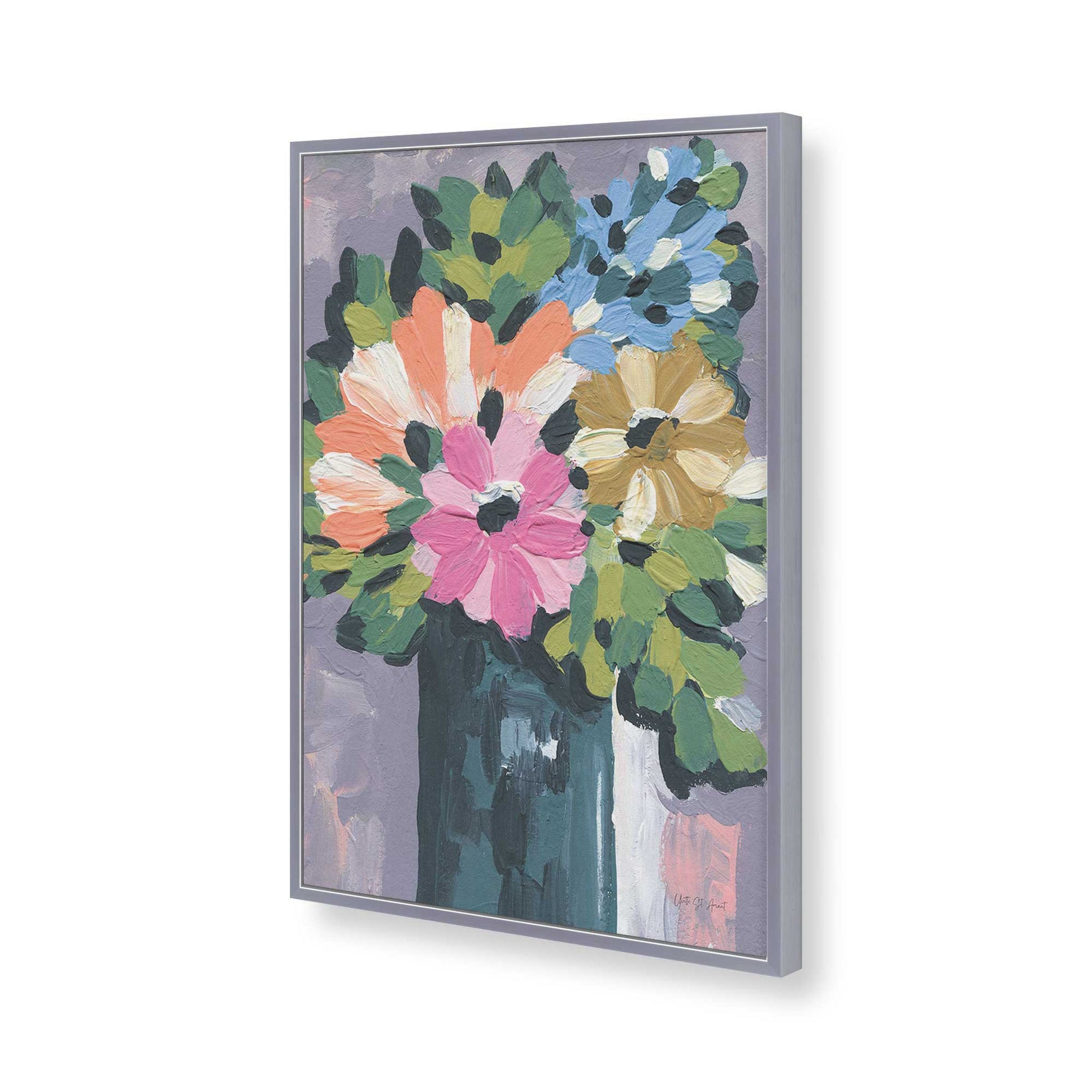[Color:Polished Chrome], Picture of art in a Polished Chrome frame of the corner