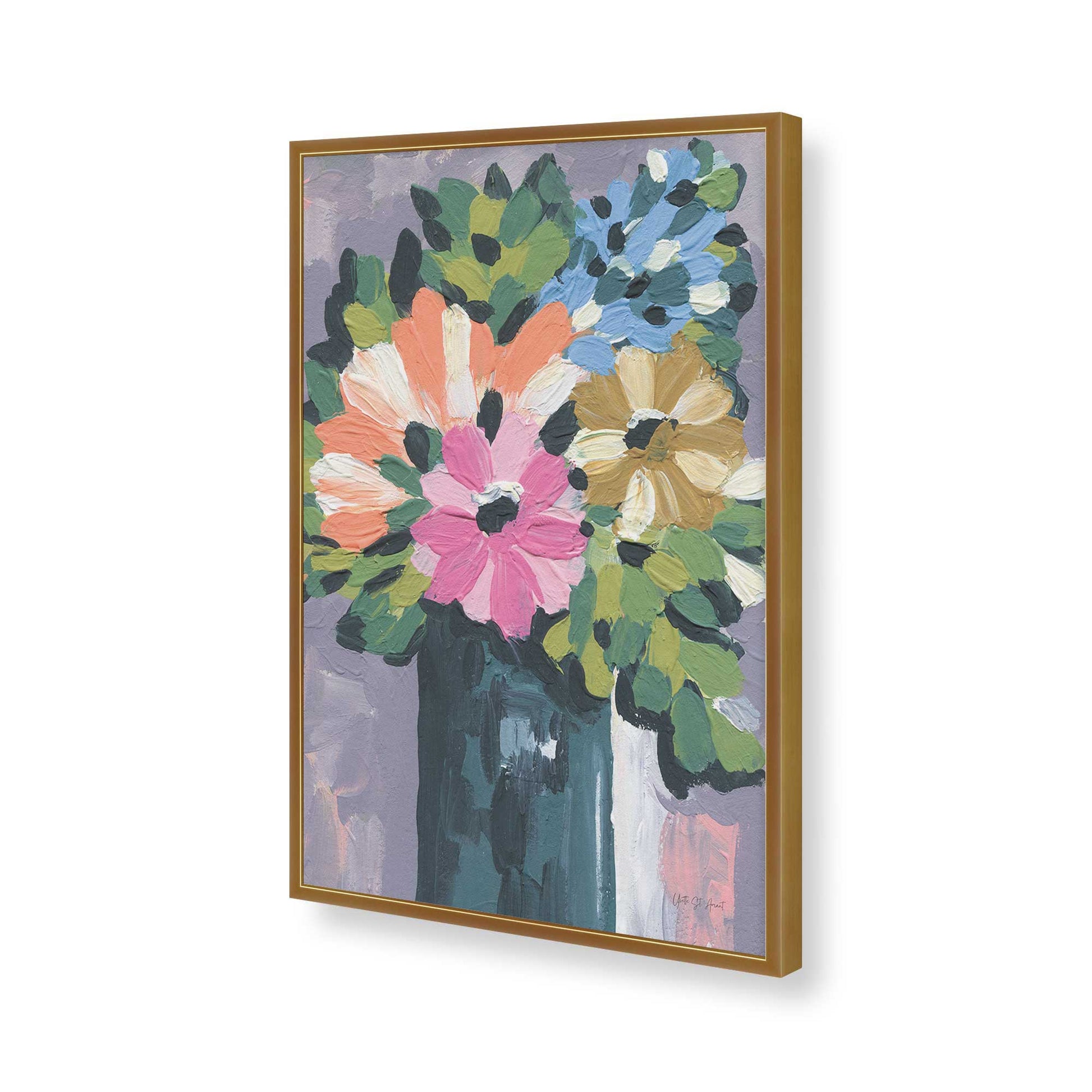 [Color:Polished Gold], Picture of art in a Polished Gold frame of the corner