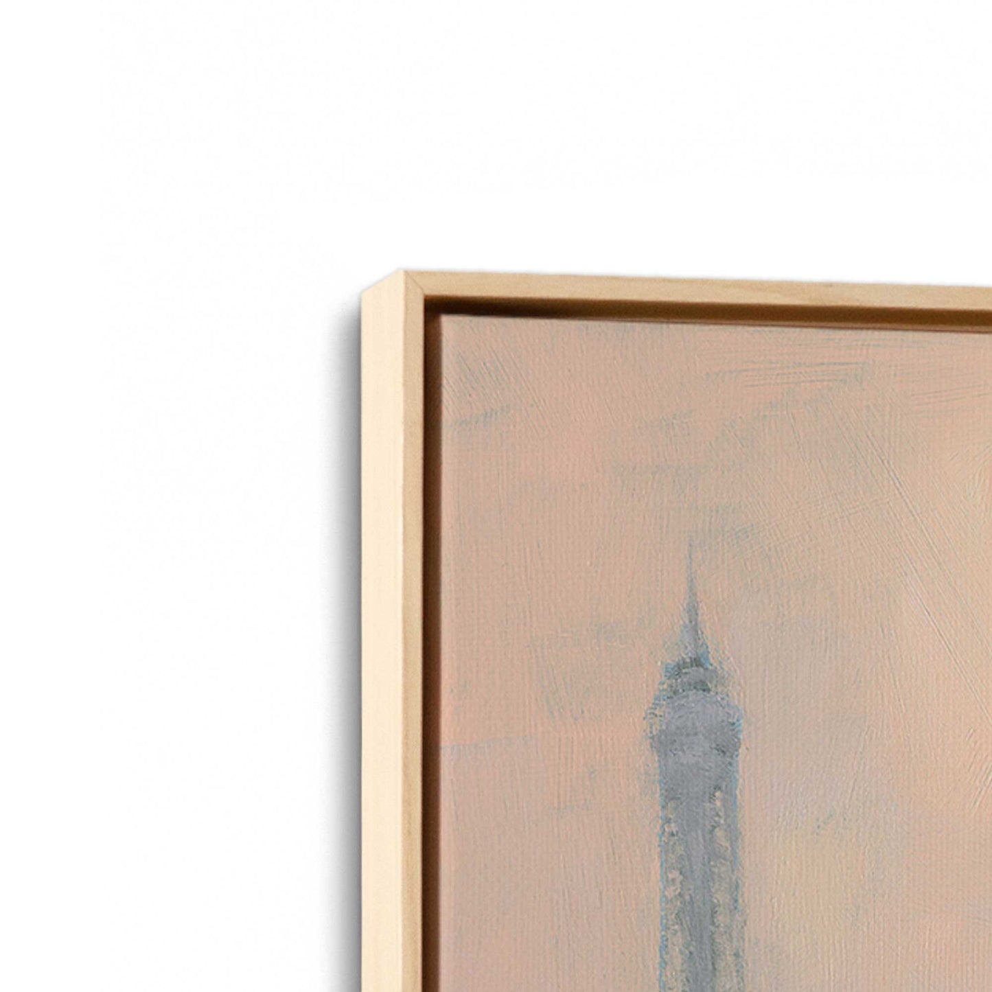 [Color:American Maple], Picture of art in a American Maple frame at an angle