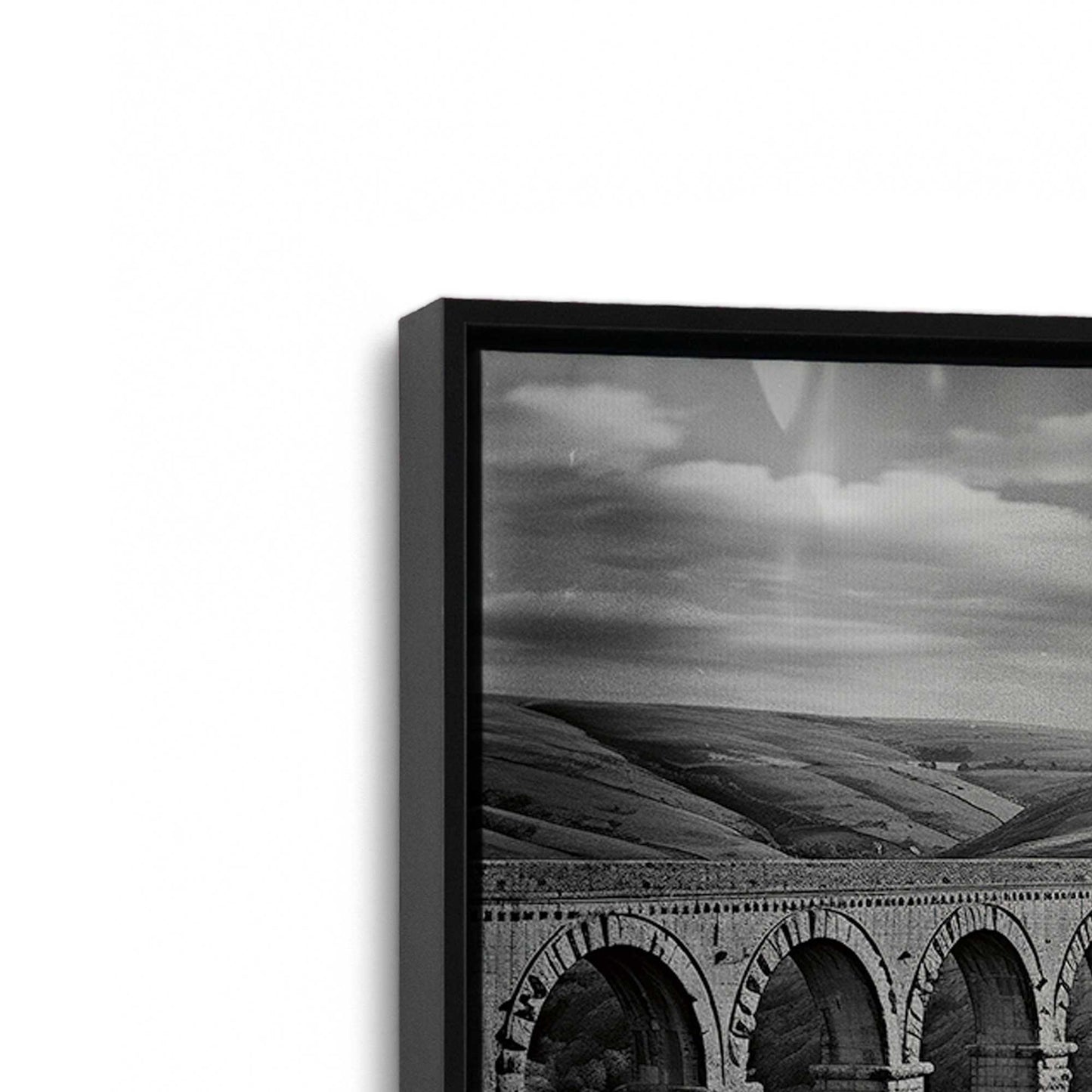 [Color:Satin Black], Picture of art in a Satin Black frame at an angle