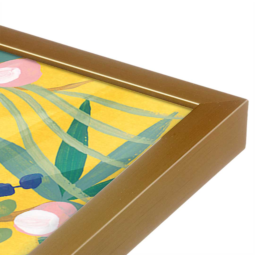 [Color:Polished Gold], Picture of art in a Polished Gold frame at an angle