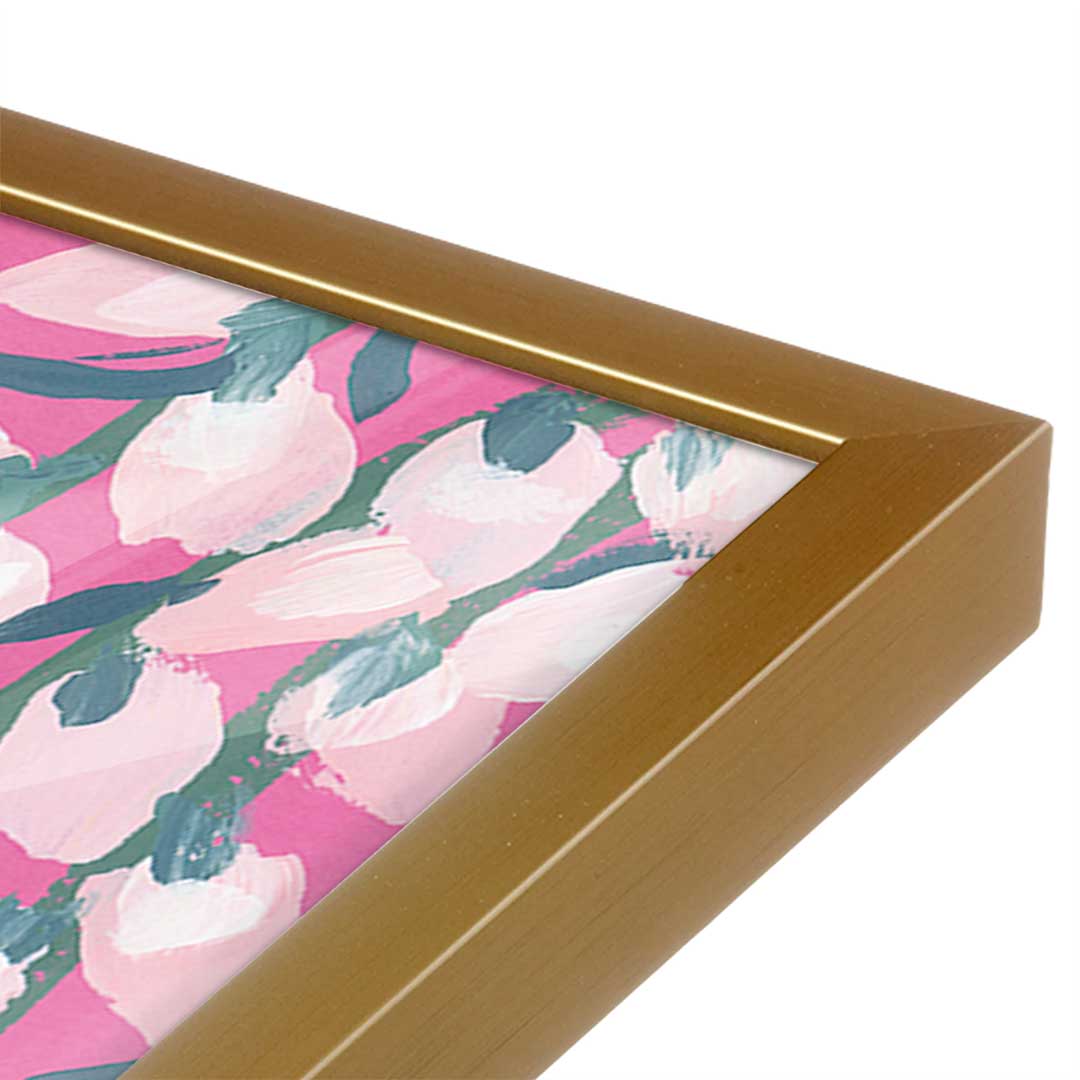 [Color:Polished Gold], Picture of art in a Polished Gold frame at an angle