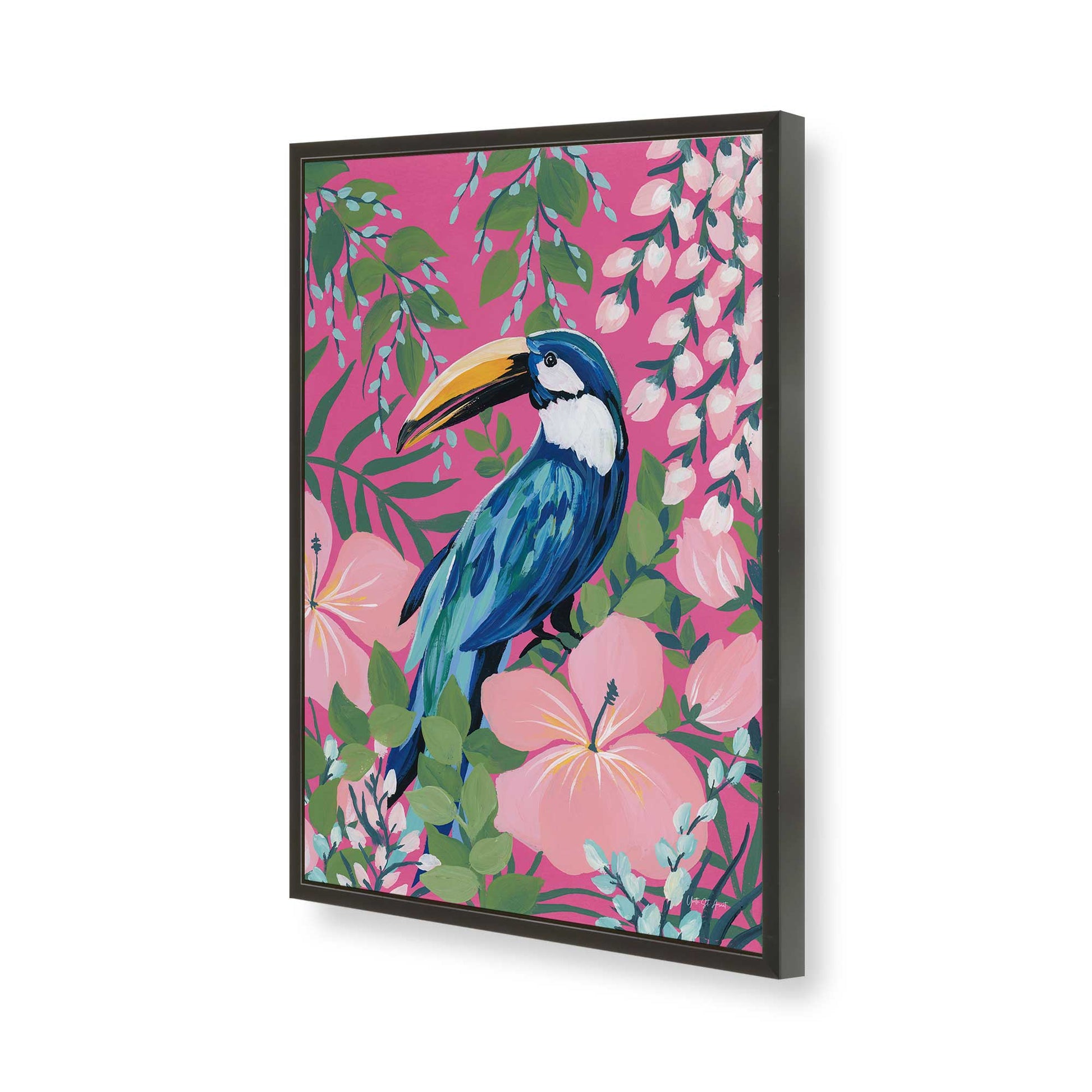 [Color:Satin Black], Picture of art in a Satin Black frame of the corner
