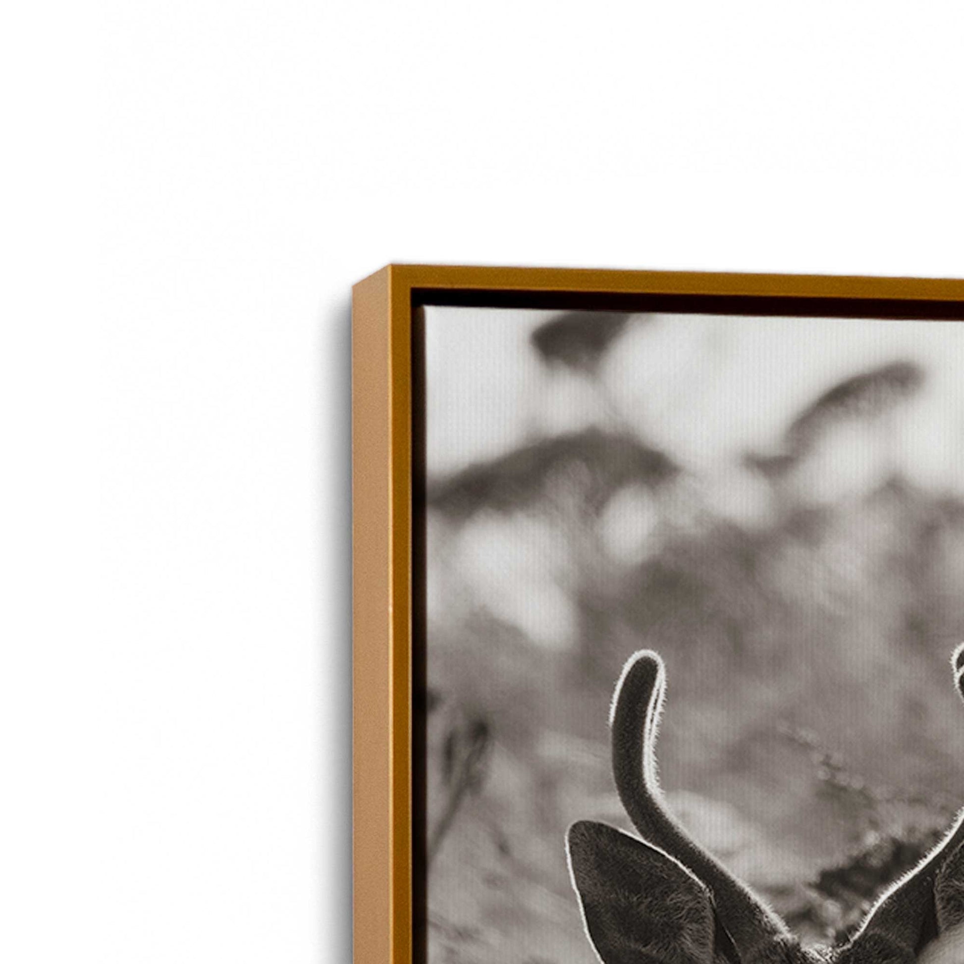 [Color:Polished Gold], Picture of art in a Polished Gold frame at an angle