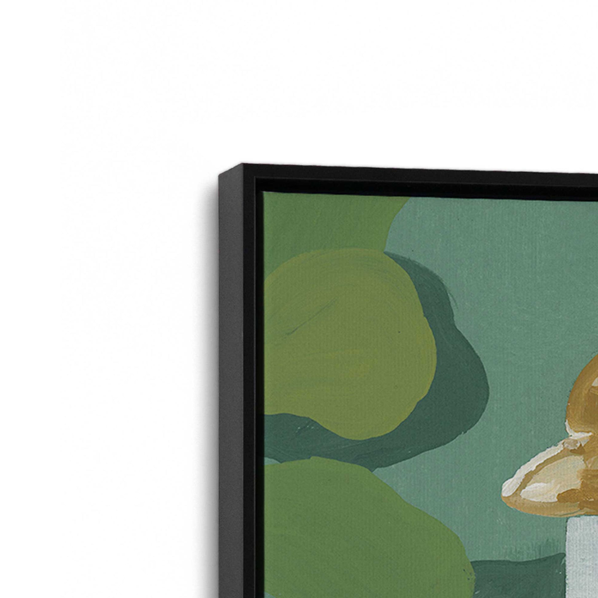 [Color:Satin Black], Picture of art in a Satin Black frame at an angle
