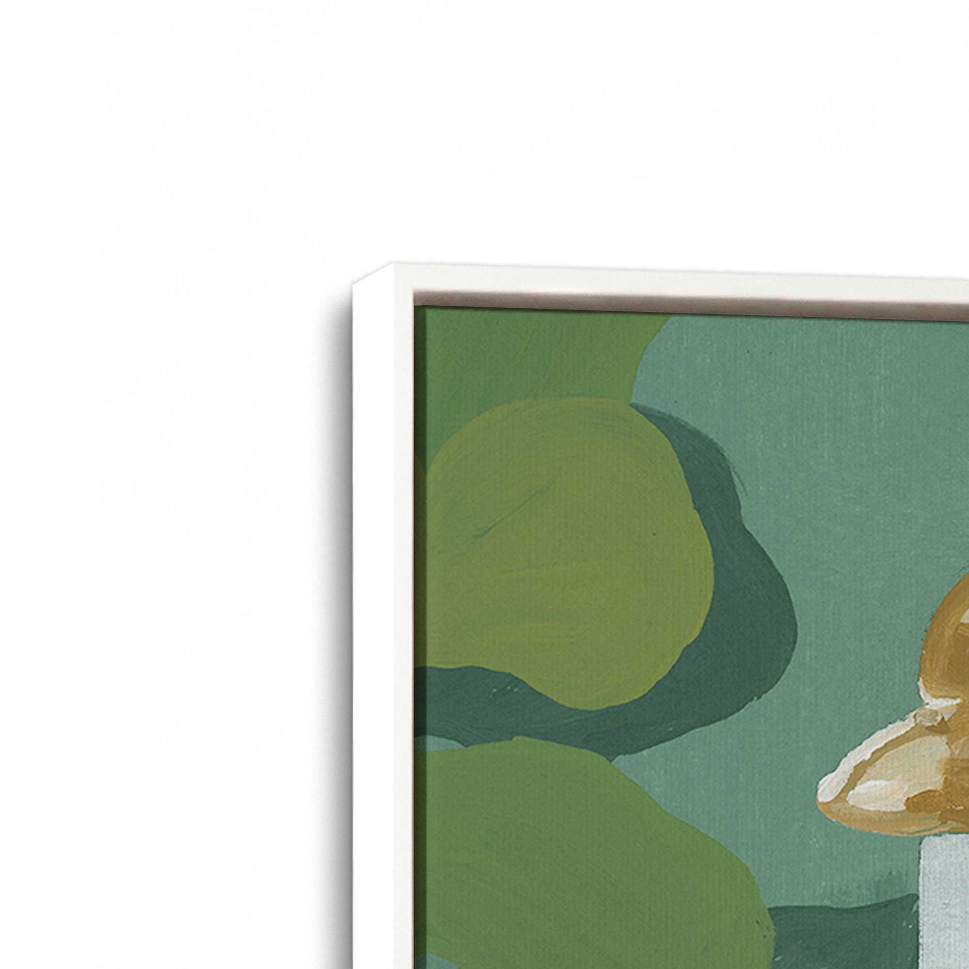 [Color:Opaque White], Picture of art in a White frame at an angle