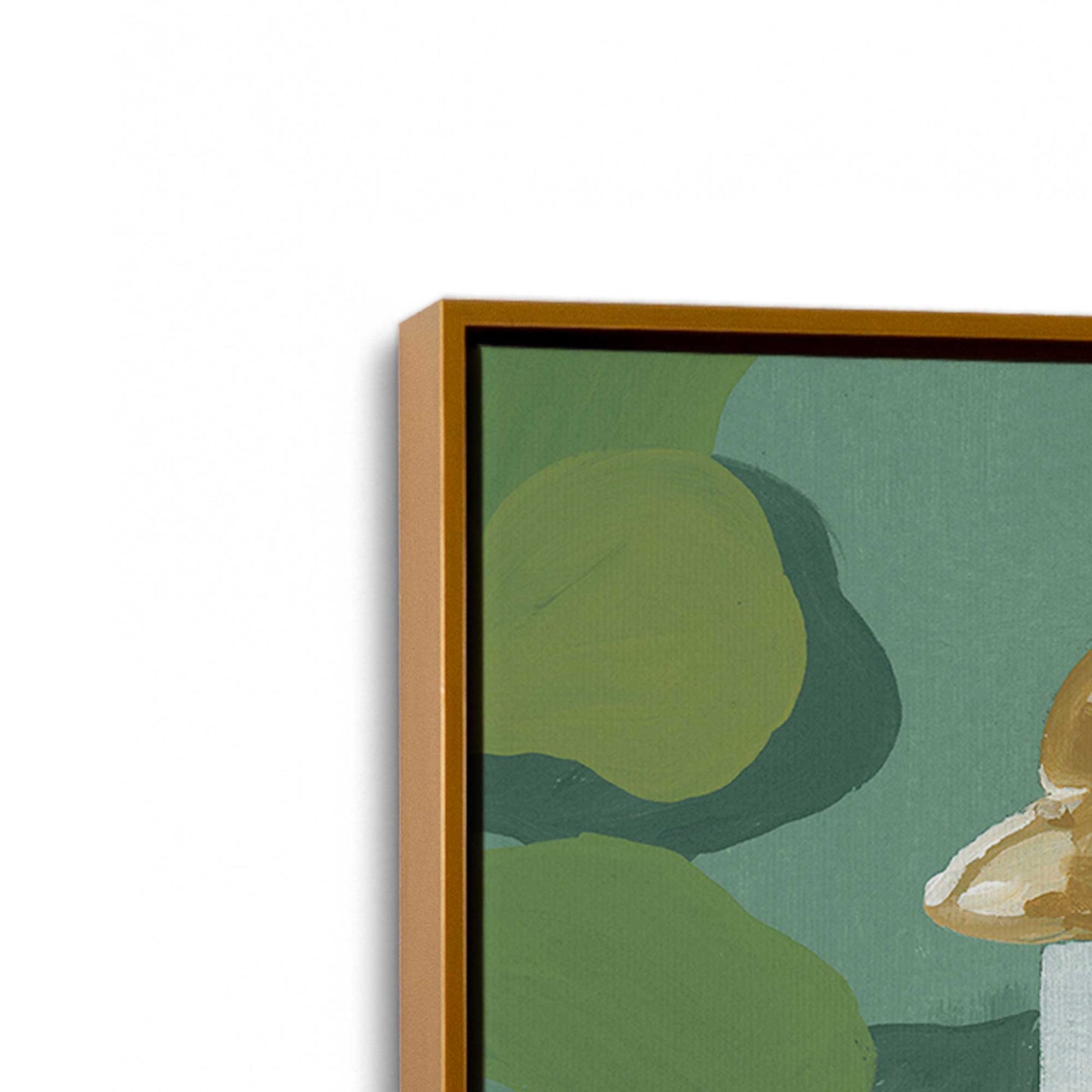[Color:Polished Gold], Picture of art in a Polished Gold frame at an angle