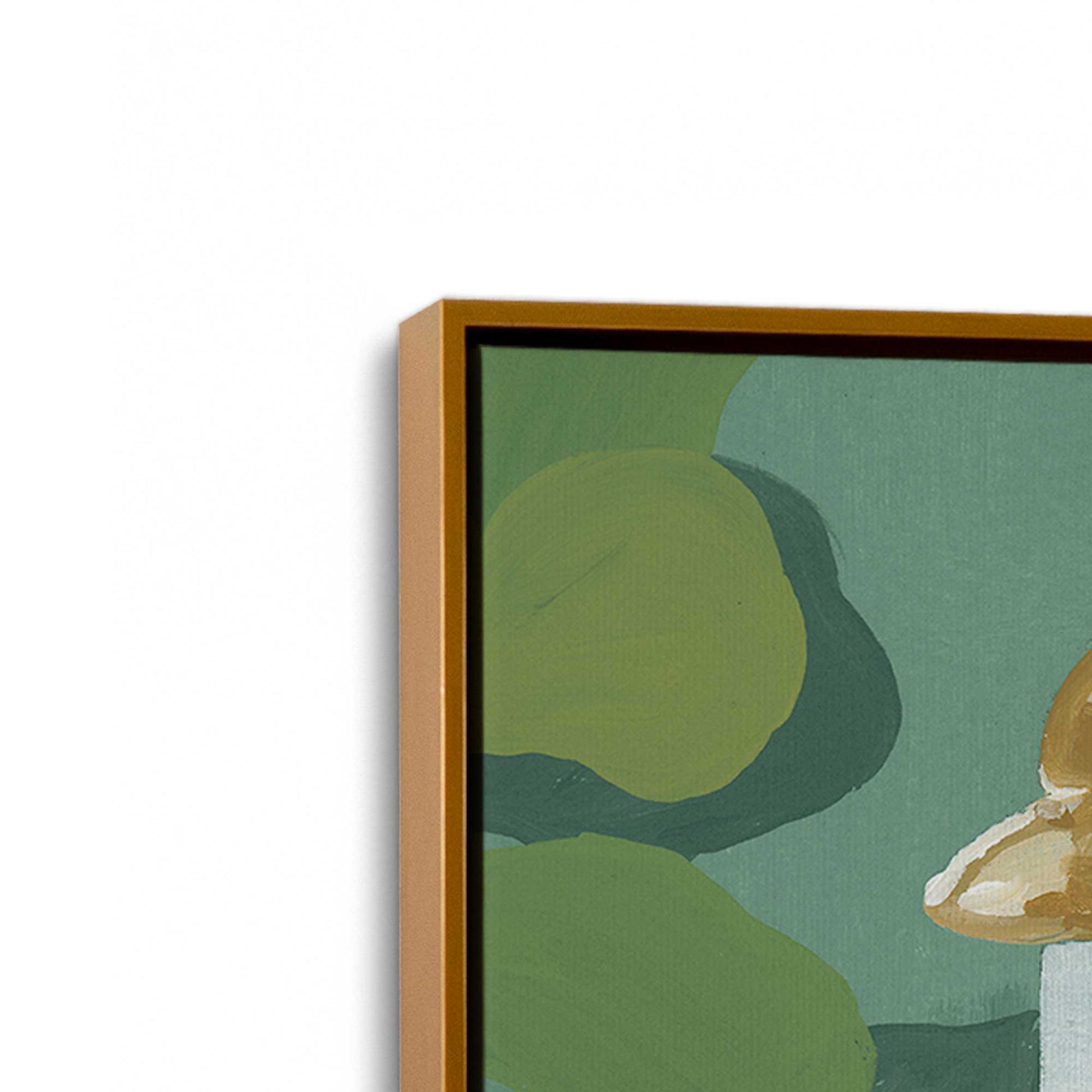 [Color:Polished Gold], Picture of art in a Polished Gold frame at an angle