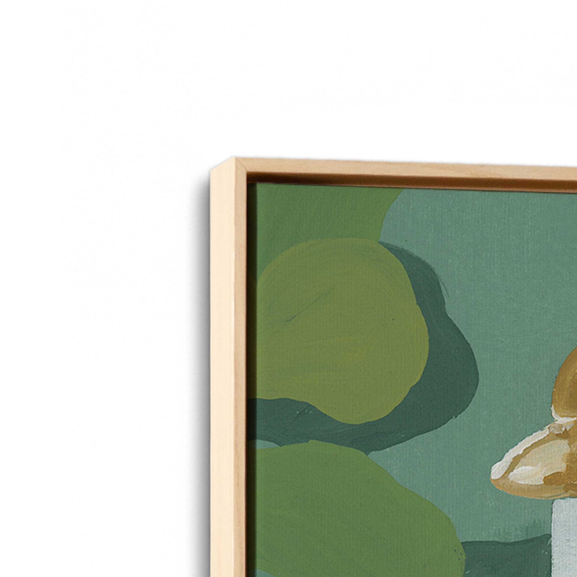 [Color:American Maple], Picture of art in a American Maple frame at an angle