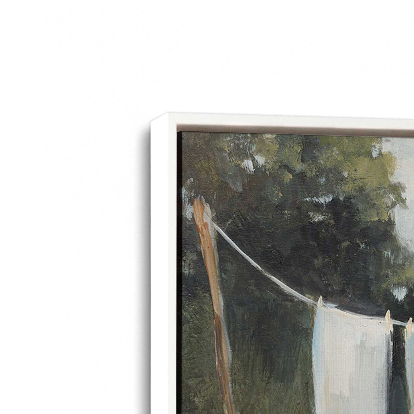 [Color:Opaque White], Picture of art in a White frame at an angle