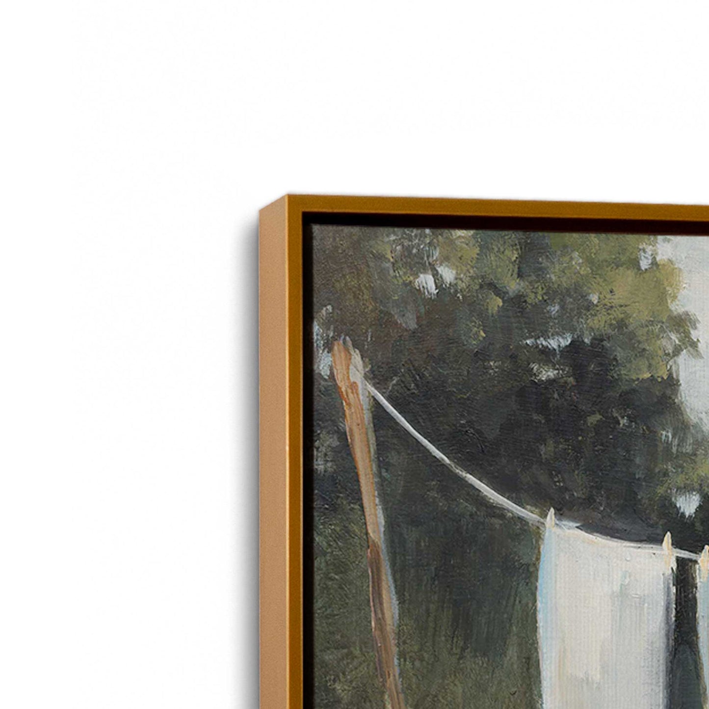 [Color:Polished Gold], Picture of art in a Polished Gold frame at an angle