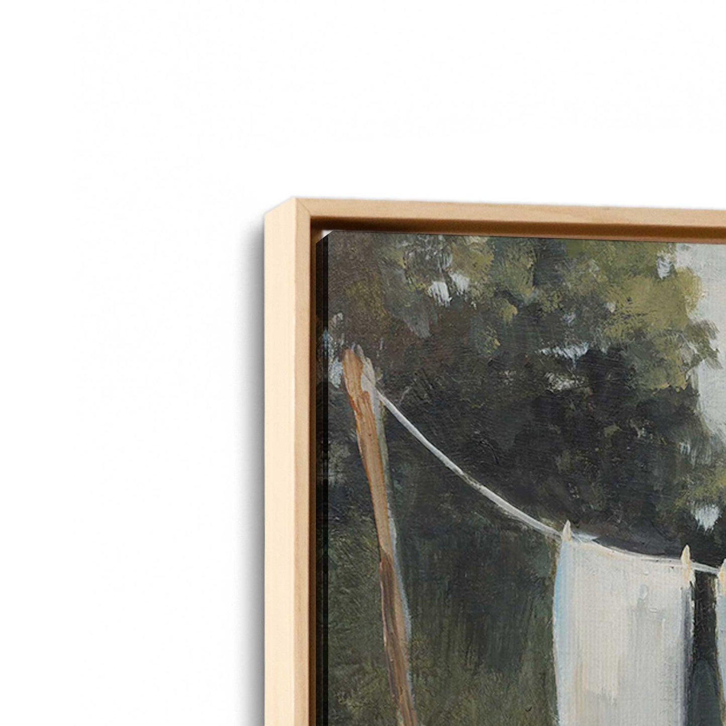 [Color:American Maple], Picture of art in a American Maple frame at an angle