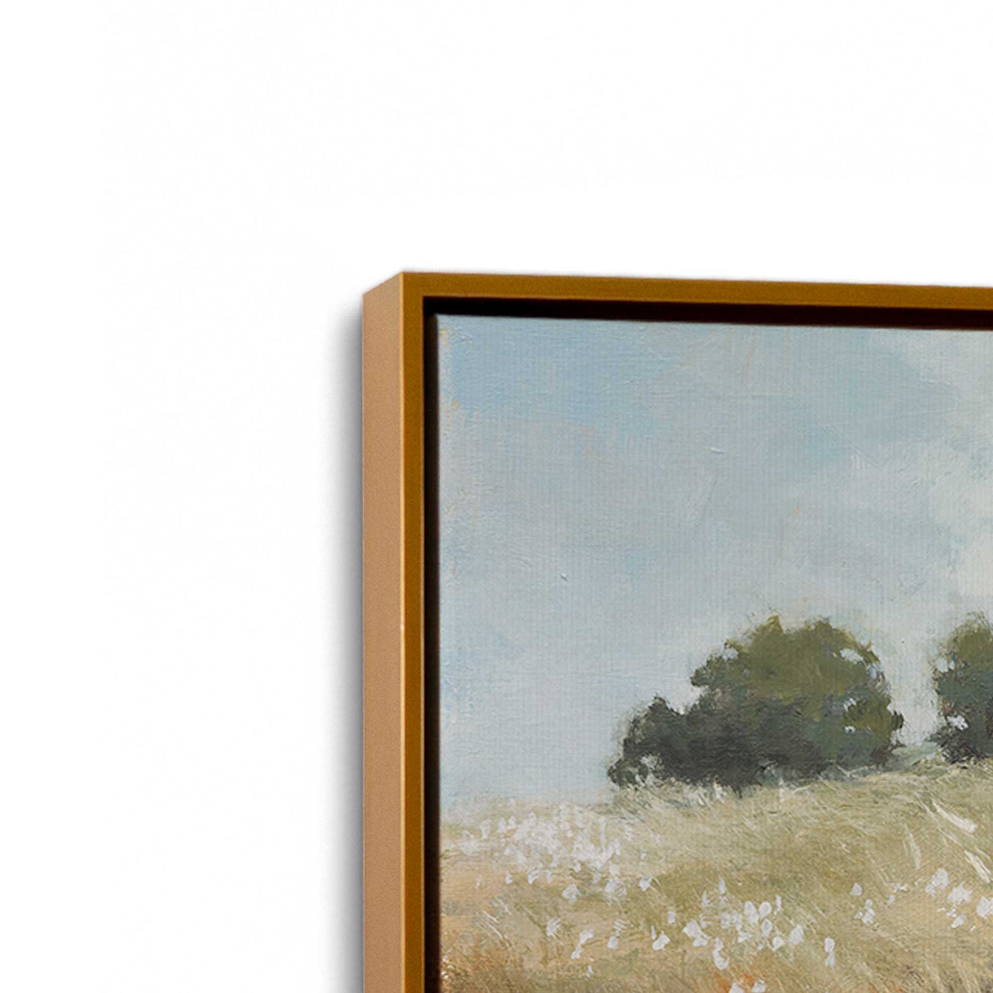 [Color:Polished Gold], Picture of art in a Polished Gold frame at an angle