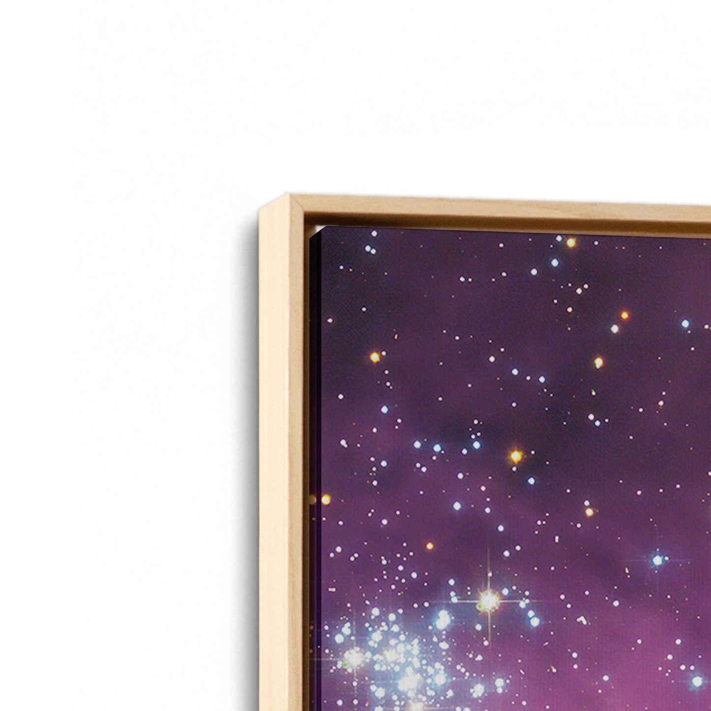 [Color:American Maple], Picture of art in a American Maple frame at an angle