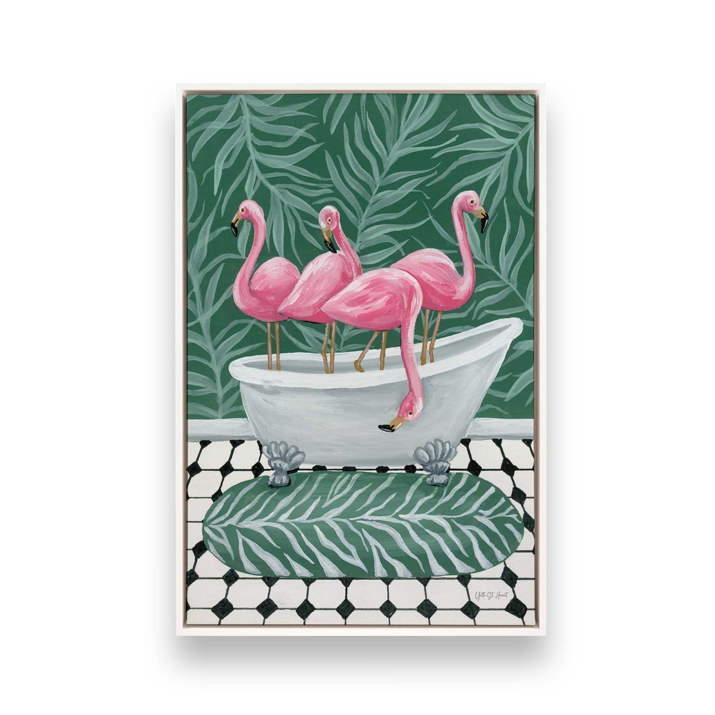 [Color:Opaque White], Picture of art in a White frame