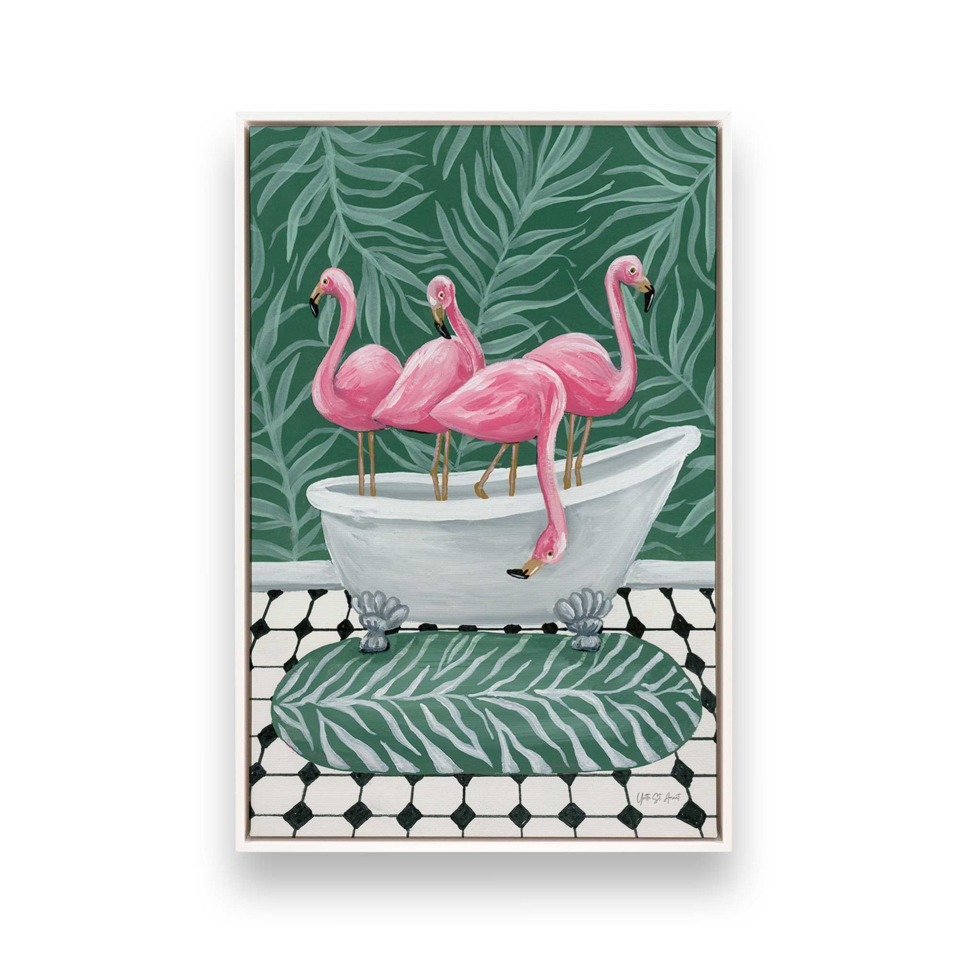 [Color:Opaque White], Picture of art in a White frame